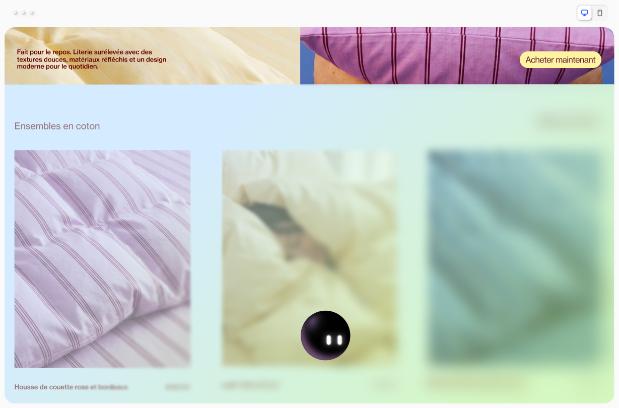 Une section « Meilleures ventes » générée et ajoutée à une page du site.