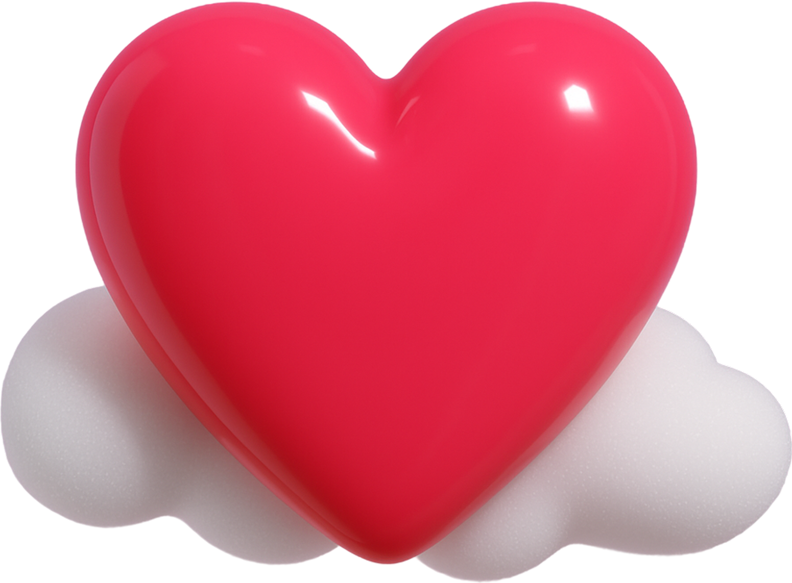 Hovering heart with cloud