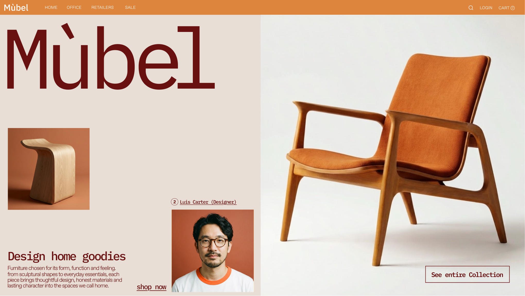 Modern interior design website showcasing a matching domain and professional business email setup with custom addresses.