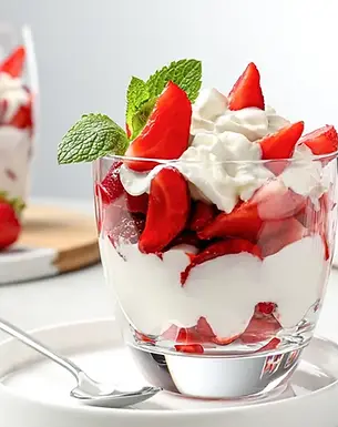 Deliciosas frutillas con crema