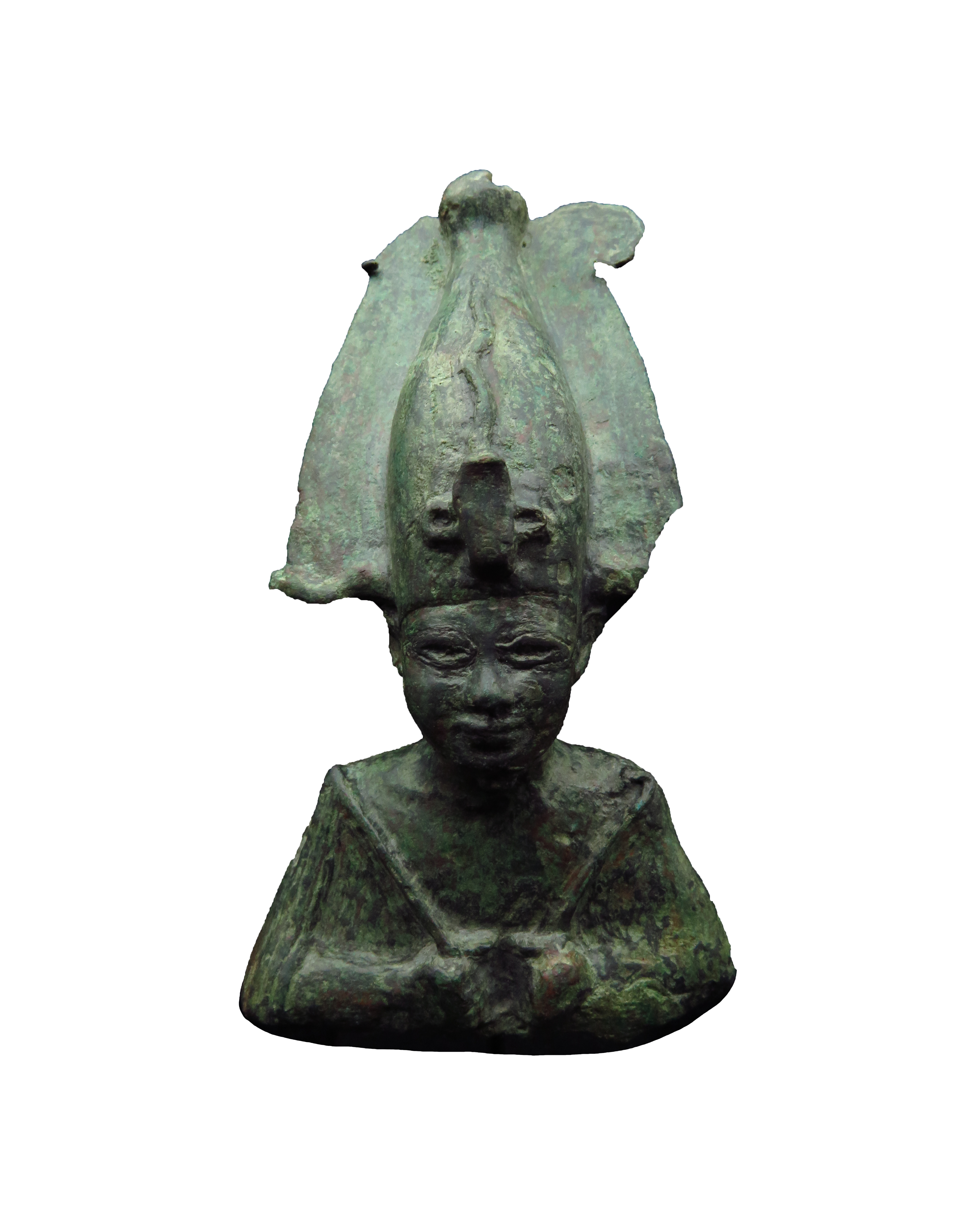 Ancient Egyptian Bronze Bust of Osiris with Atef Crown