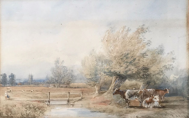 Church in the background signed T.BAKER.