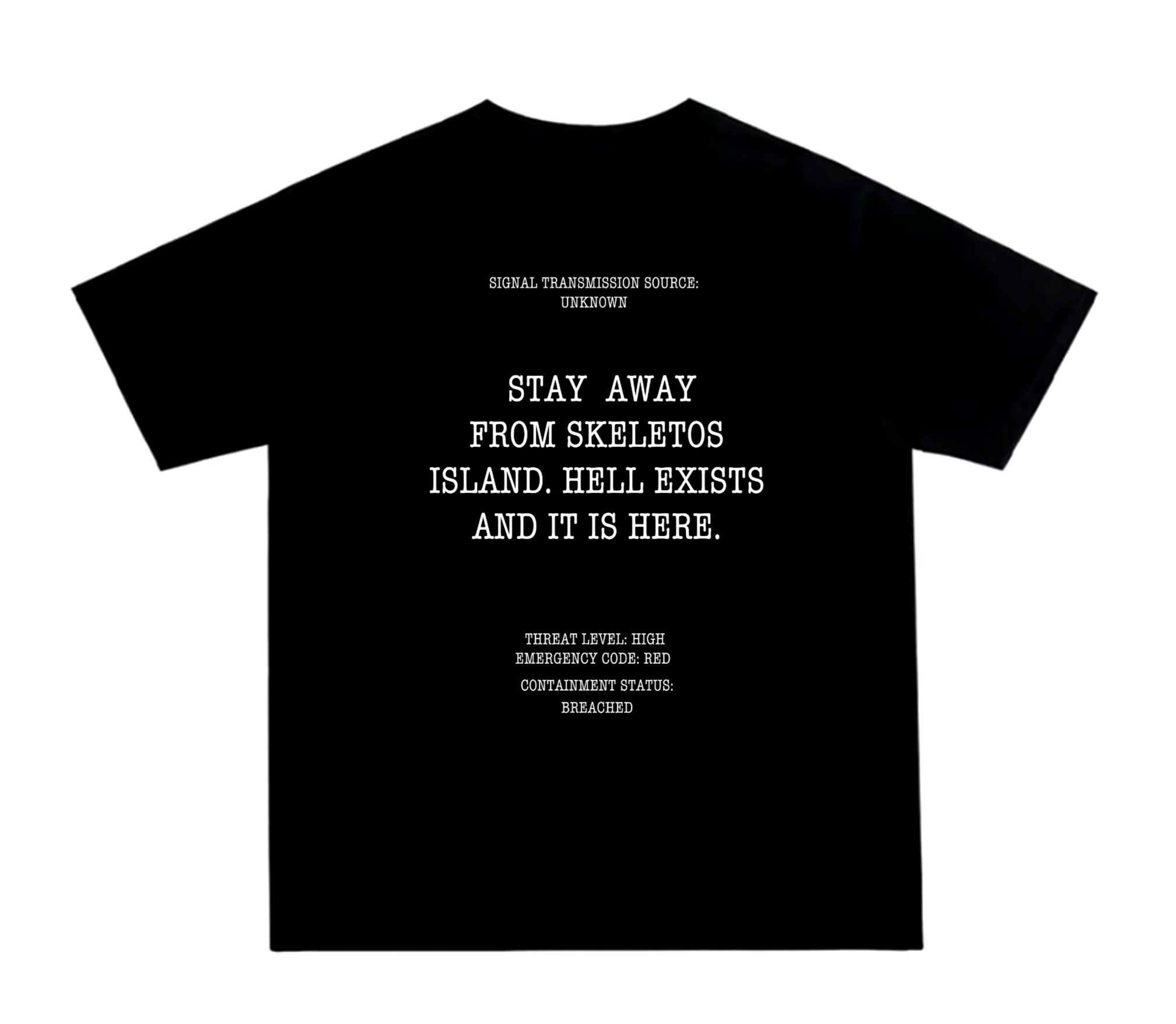 Stay Away From Skeletos Island Tee