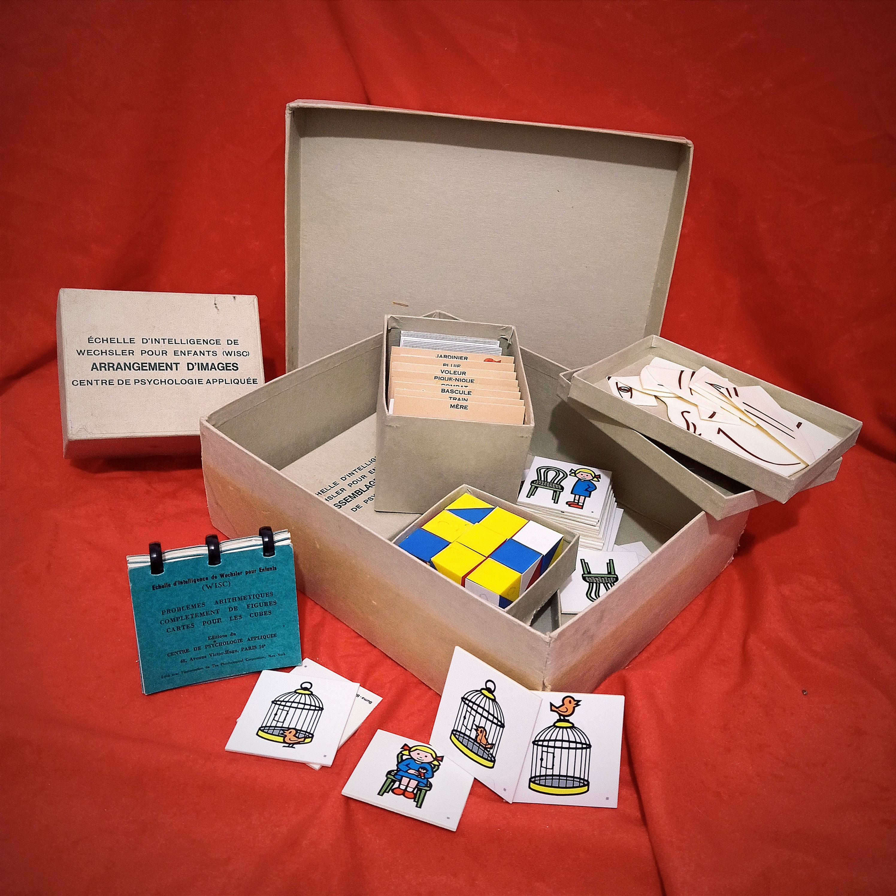 Ancienne boite d'intelligence de Weschsler pour enfants