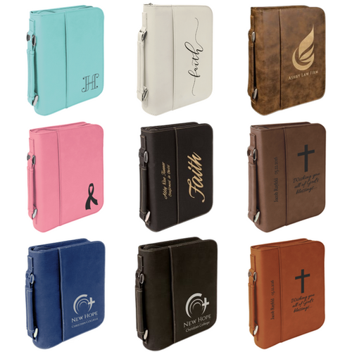 Leatherette Book/Bible Cover with Handle & Zipper | Doggo Mom Designs