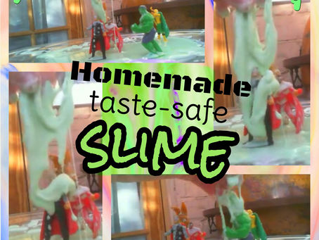 Taste safe slime for baby sensory play.