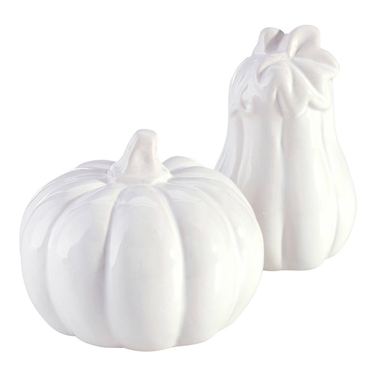 Ceramic Salt + Pepper Shakers - Pumpkin + Gourd