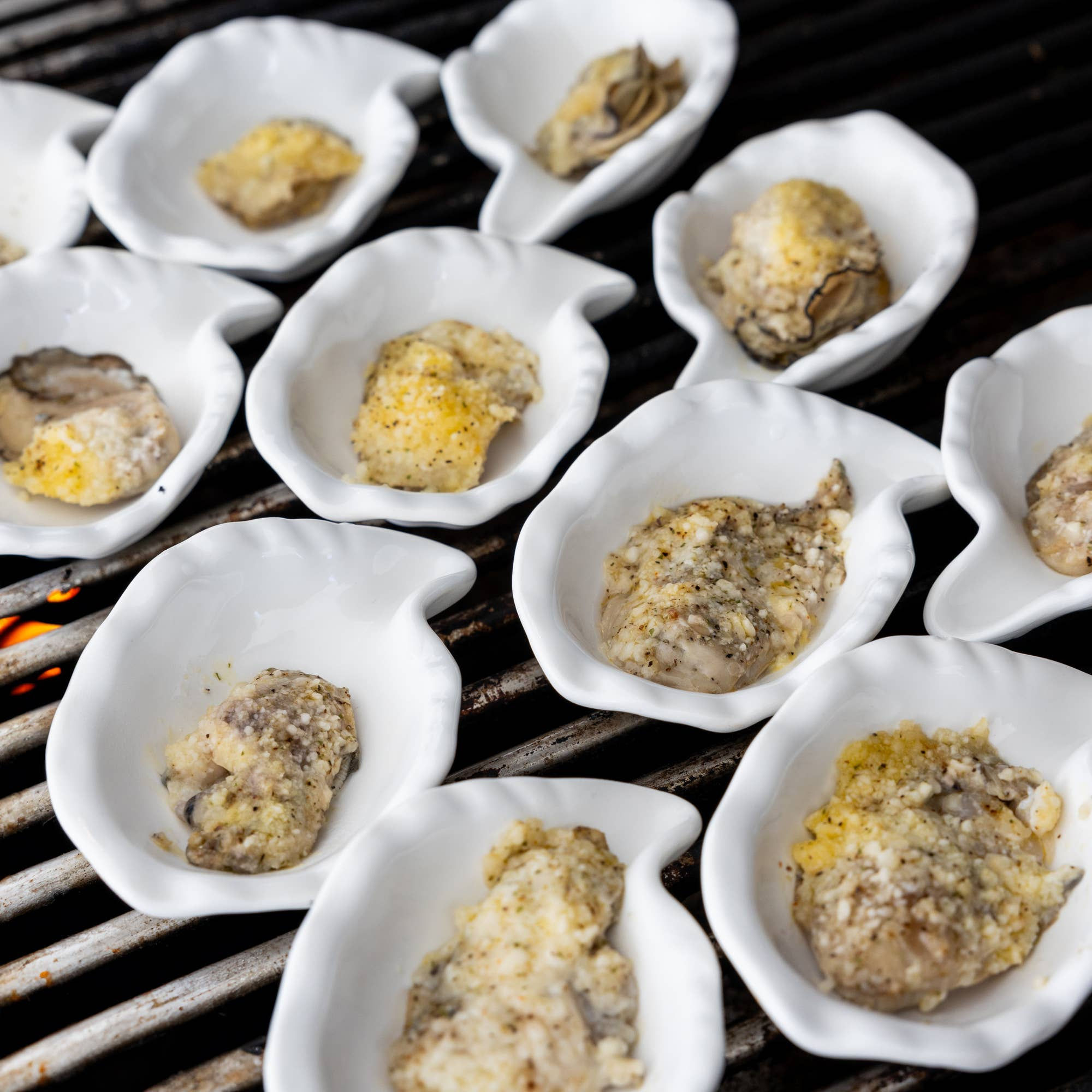 Outset Ceramic Oyster Shells for Grilling,Set 12, 4.25” x 3"
