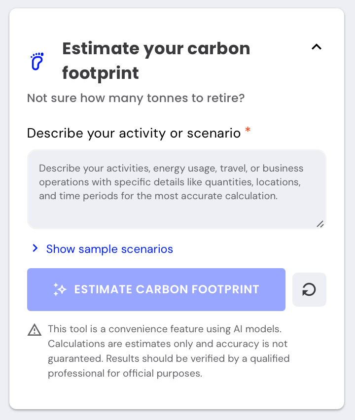 Carbonmark AI-powered Carbon Footprint Calculator