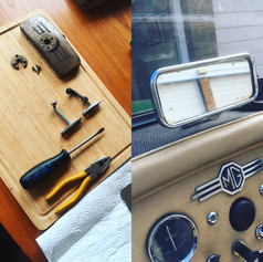 Period Lucas dipping mirror sourced and fitted