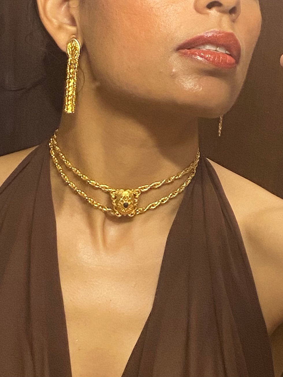 Thumbnail: 1980s Vintage Rope Chain Clip on