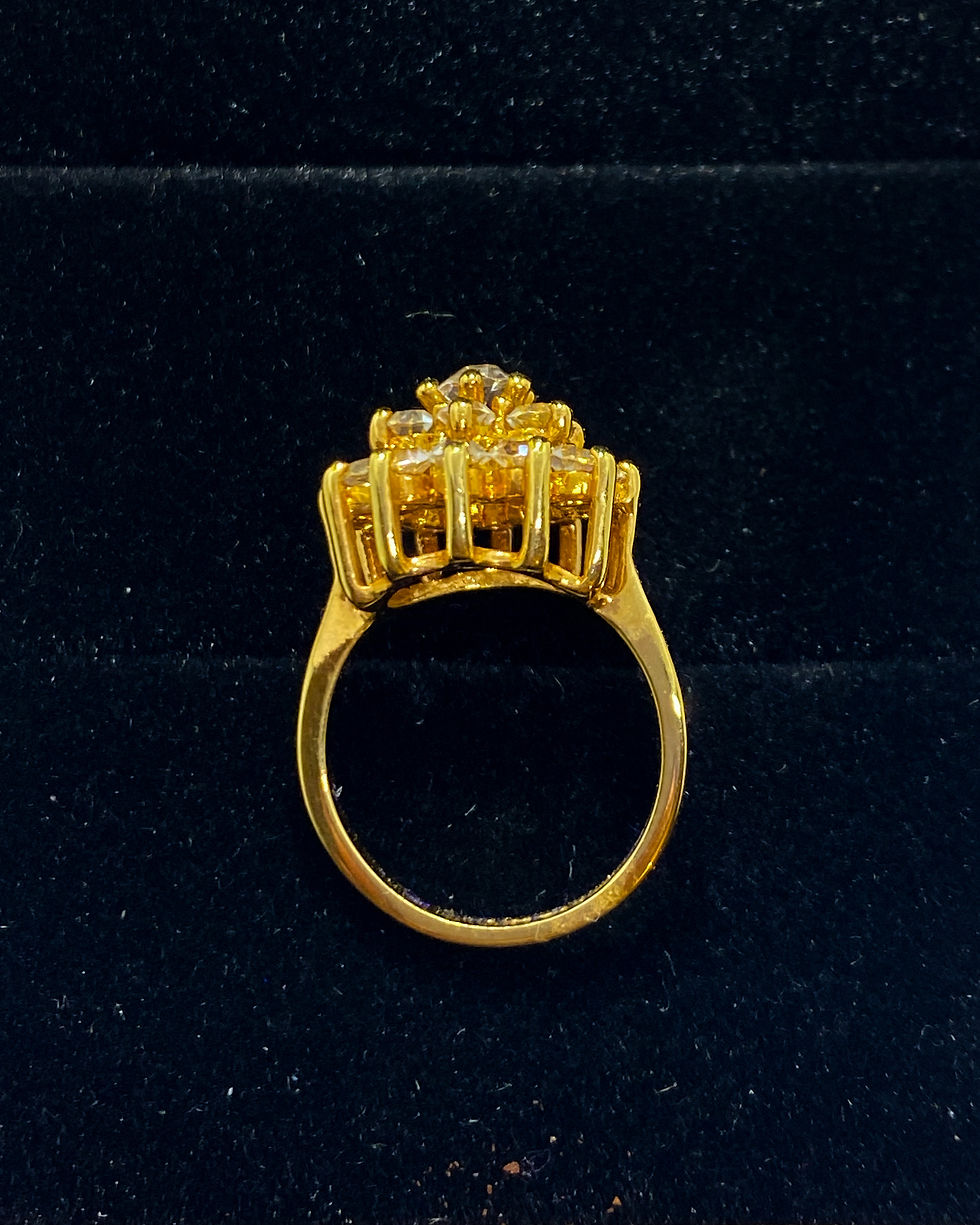 Thumbnail: 1980s 14ct Gold Plated Swarovski Ring