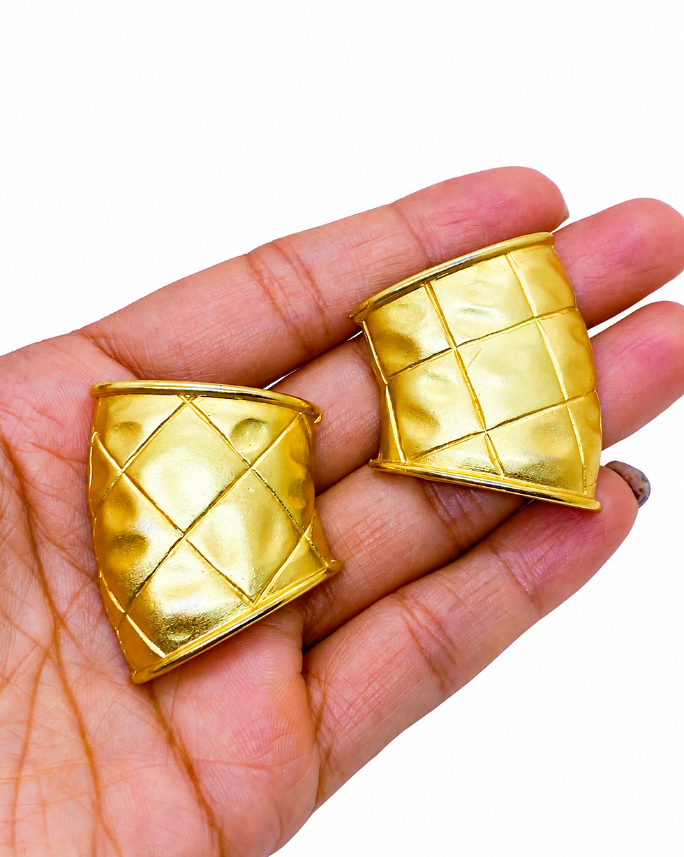 Thumbnail: The Runway Empress - 1980s Sculptural Gold Statement Clip-Ons