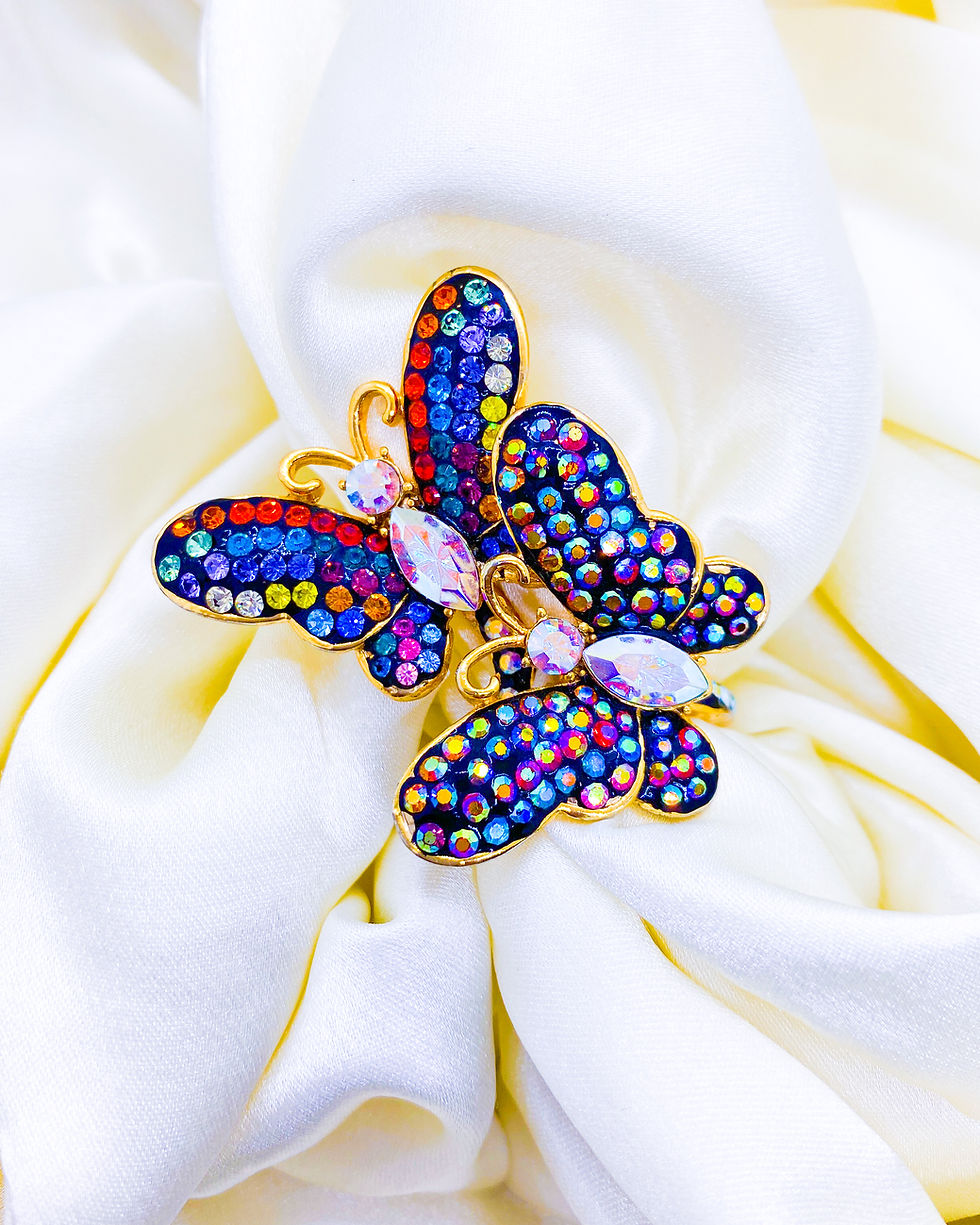 Thumbnail: 1990s Designer Butler & Wilson Swarovski Crystal Butterfly Cocktail Ring
