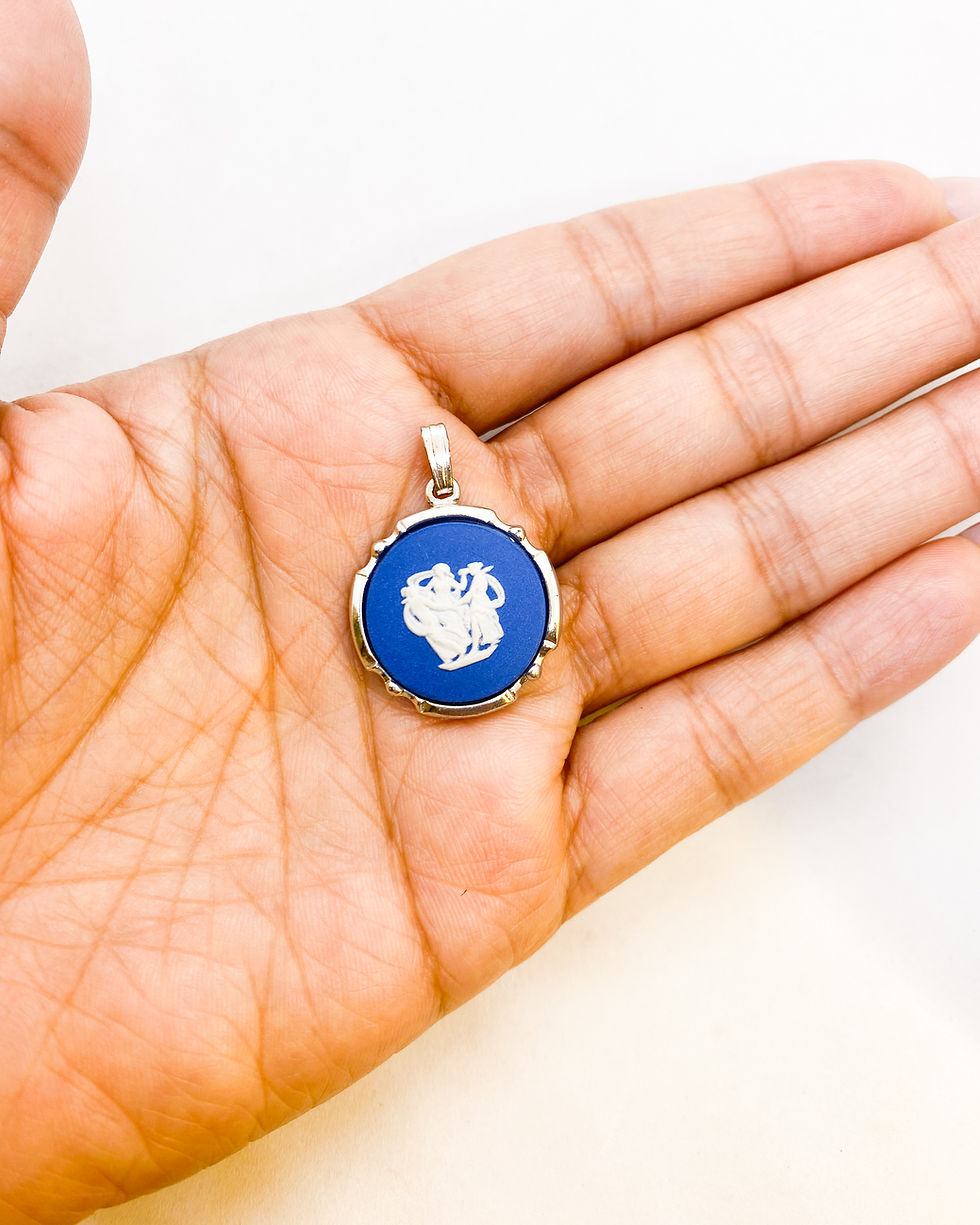 Thumbnail: 1973 Wedgwood Blue Three Graces Pendant