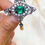 Thumbnail: “Emerald Reverie” — 1920s Late Edwardian Sterling Silver Pearl Drop Brooch