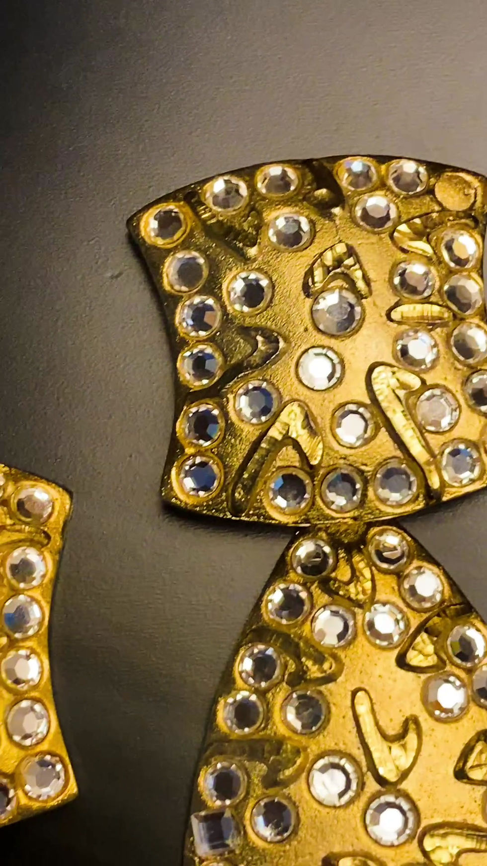 Thumbnail: 1980s Retro Pave Rhinestone Dangling Cocktail Clip Ons