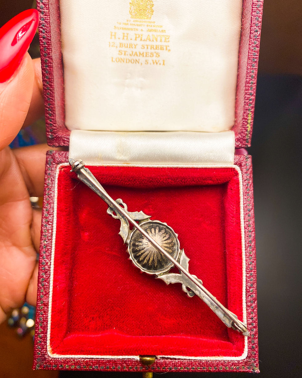 Thumbnail: 1920s Heirloom 935 Silver & Pearl Brooch
