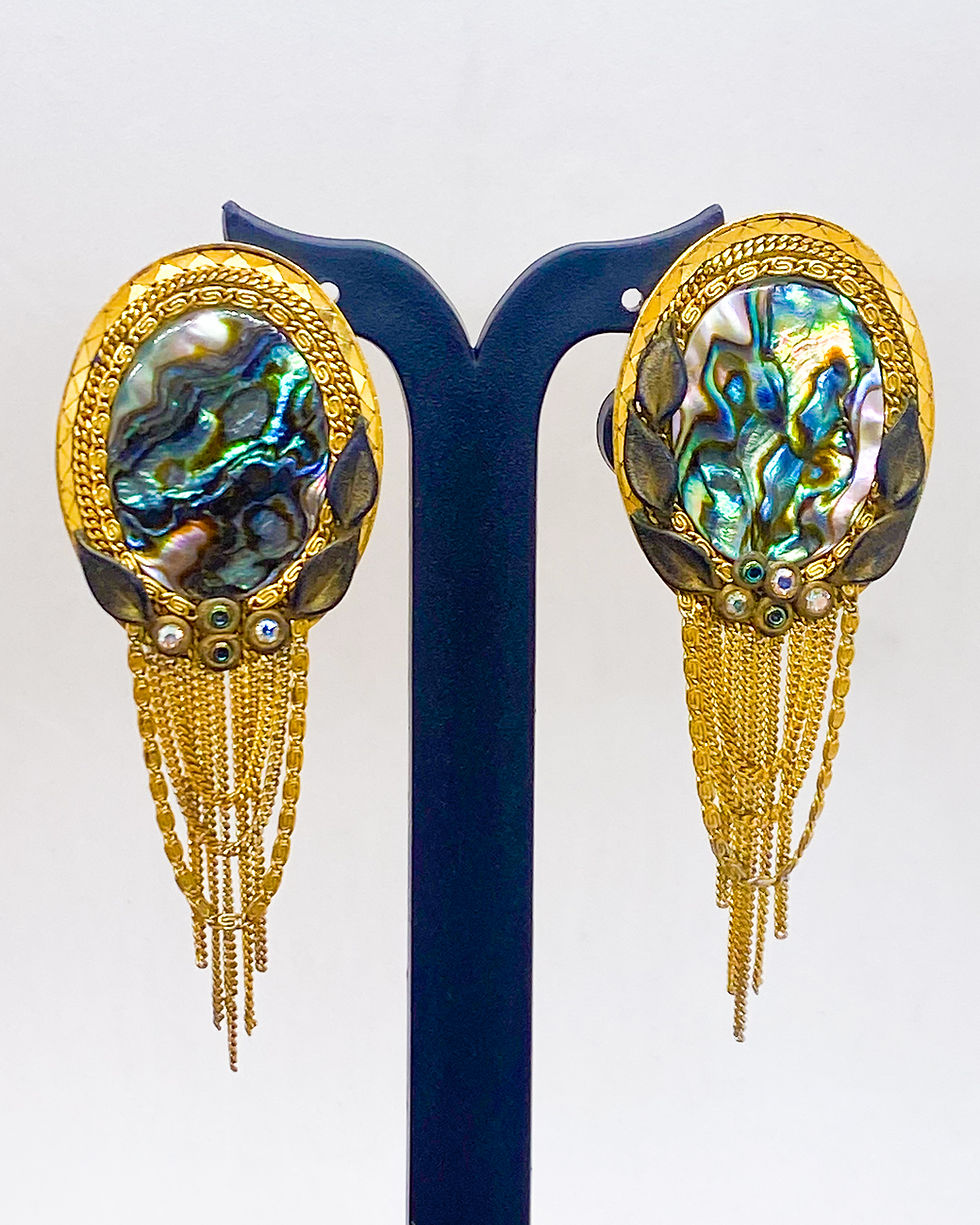 Thumbnail: 1950s Marena Handarbeit 18KT Gold Plated Collectible Statement Earrings