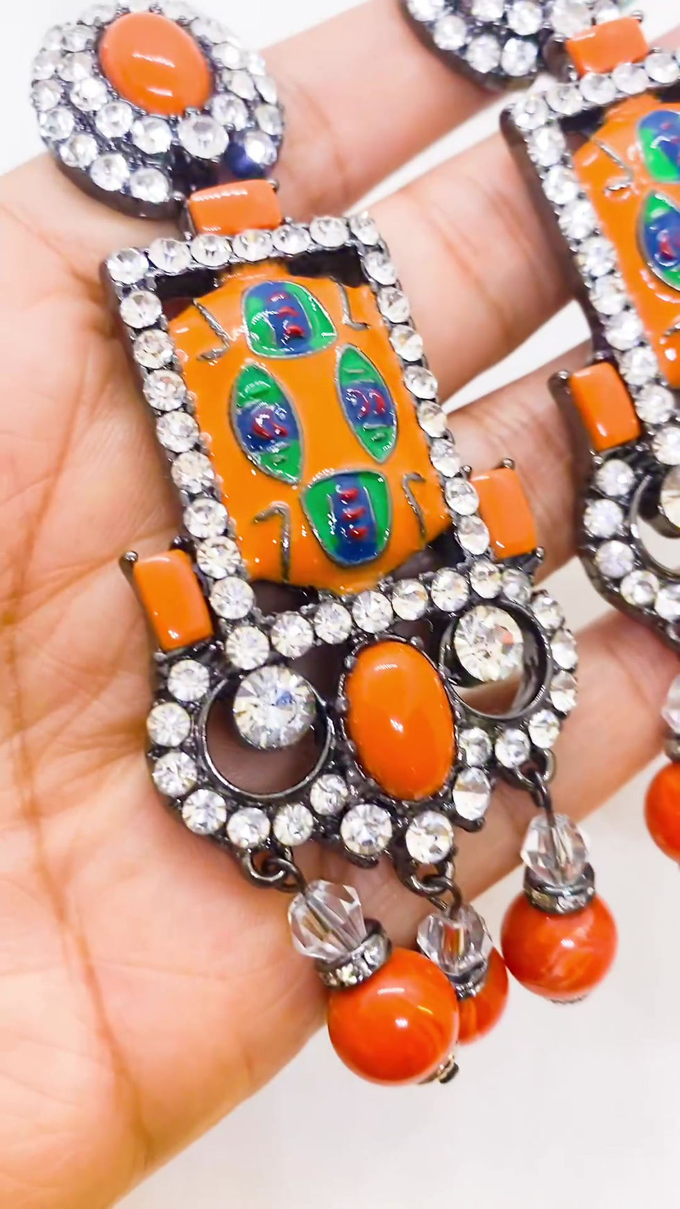 Thumbnail: 1980s Kirks Folly Chandelier Statement Earrings