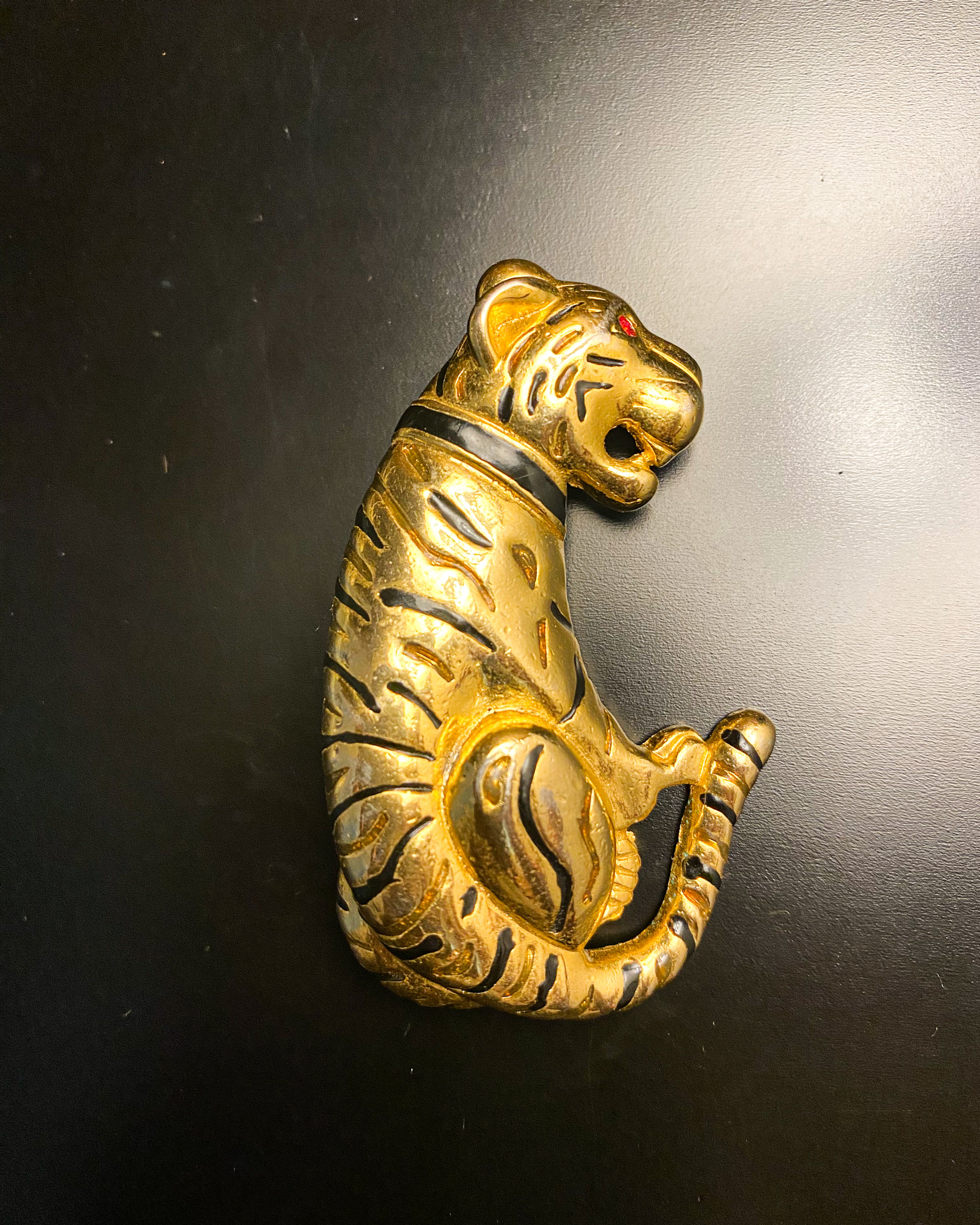1980s Vintage Cute Tiger Brooch