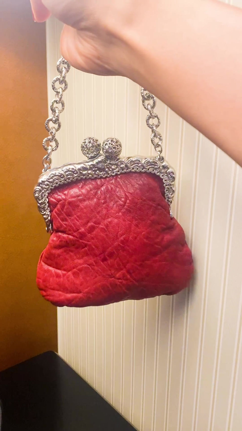 Thumbnail: Legacy Collection – Clara Kasavina Handmade Cherry Red Leather & Ornate Clasp