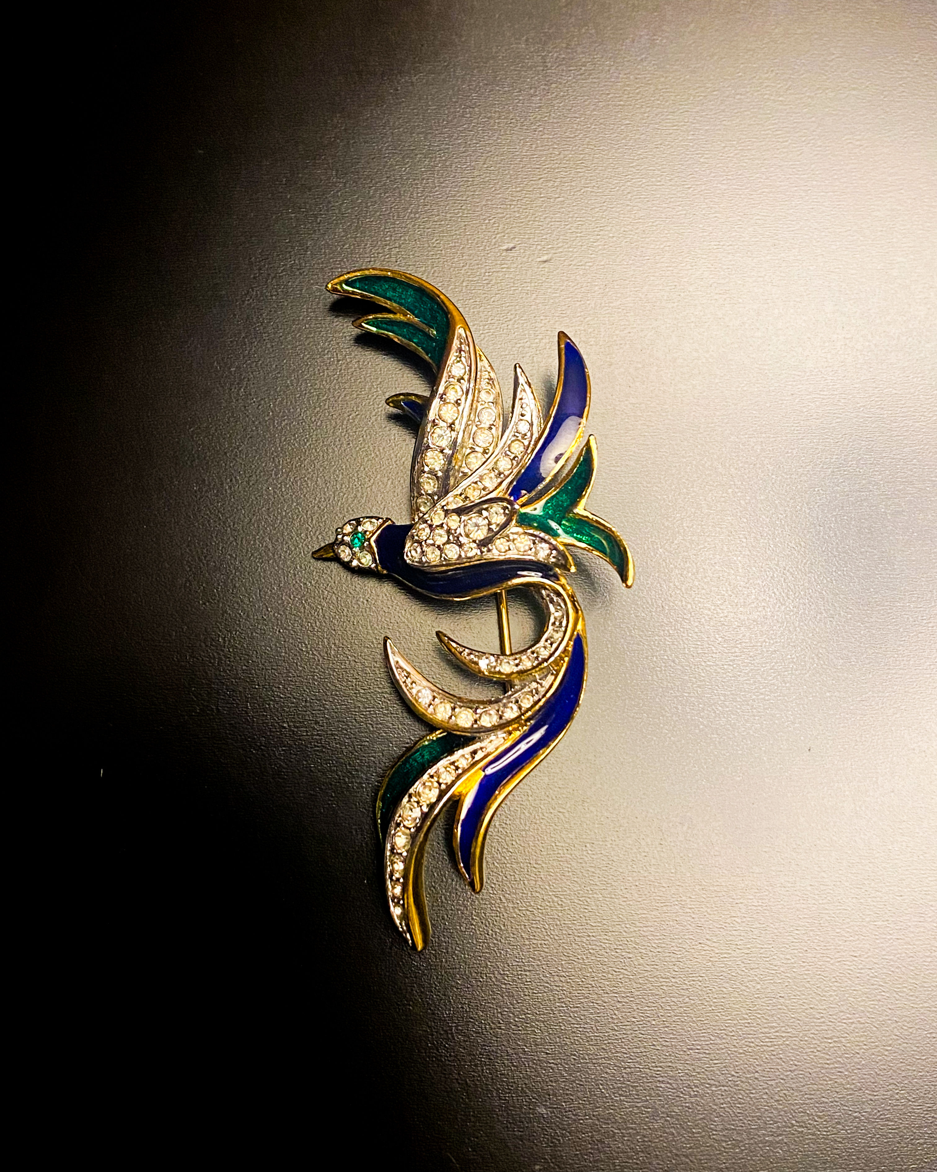 1980s Attwood & Sawyer 22ct Gold Pltd Bird of Paradise Brooch