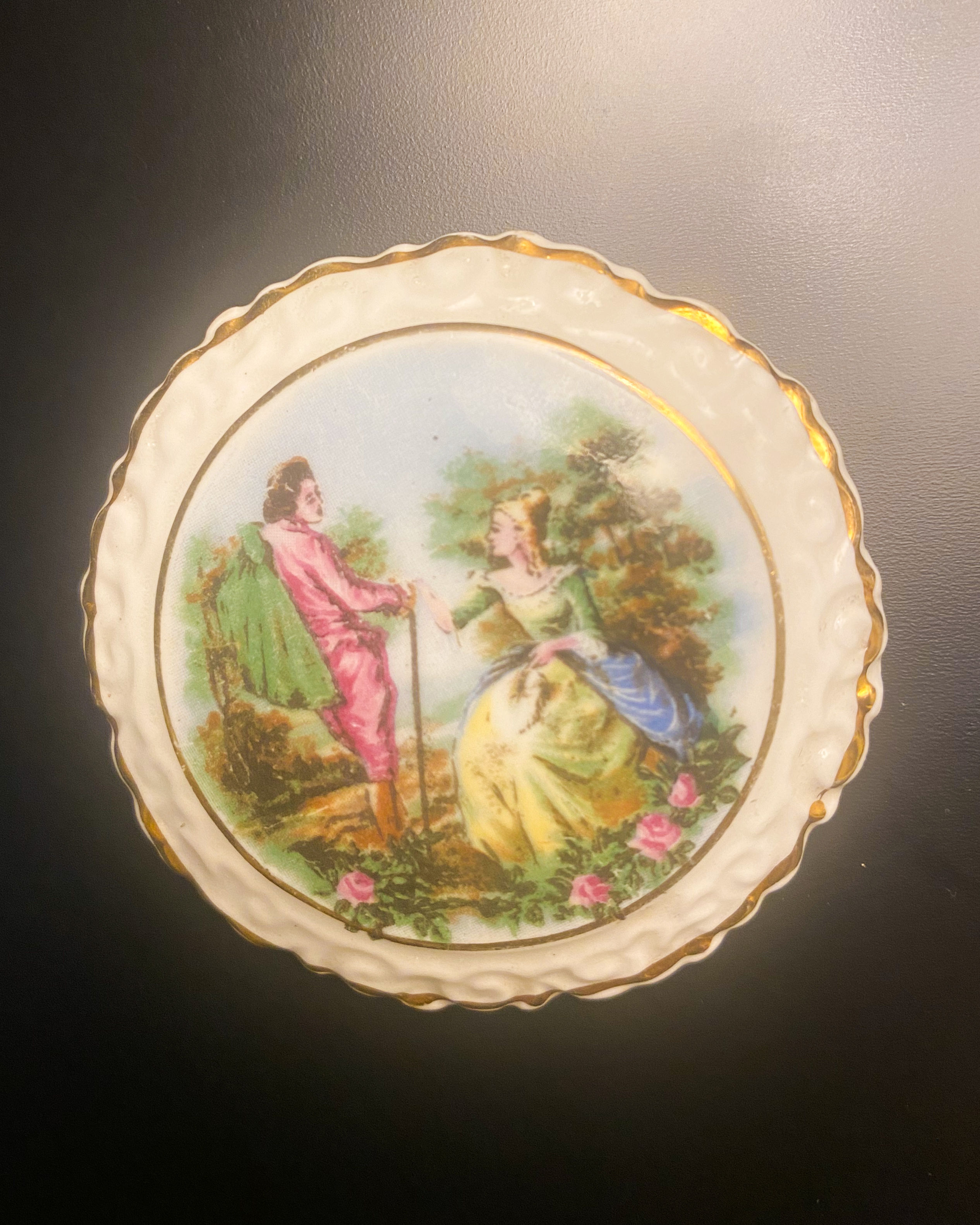 1920s CoalPort Porcelain Romantic Shepherd Brooch