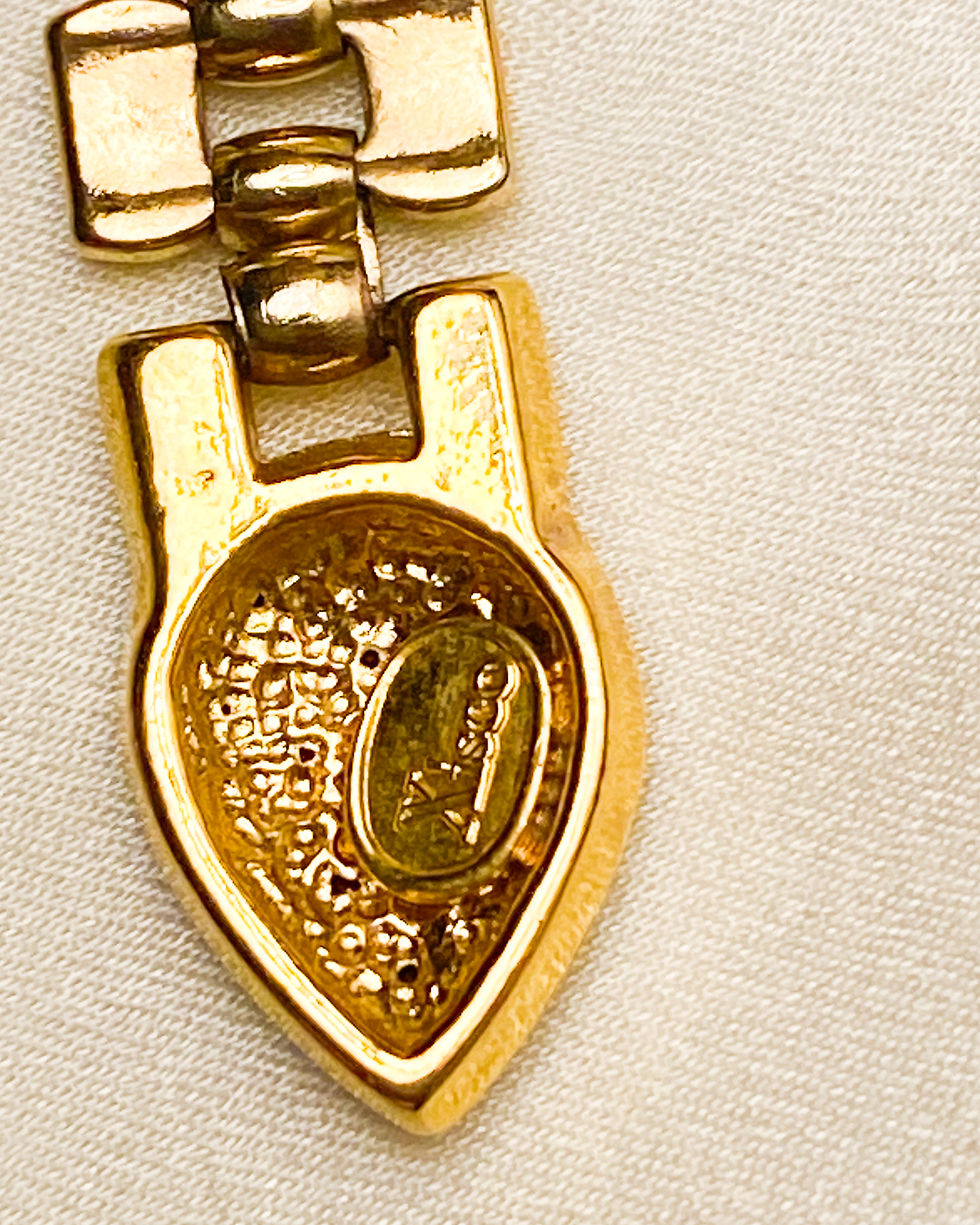 Thumbnail: 1980s Xisco (Signed) Swarovski Dangling Chain Clip On