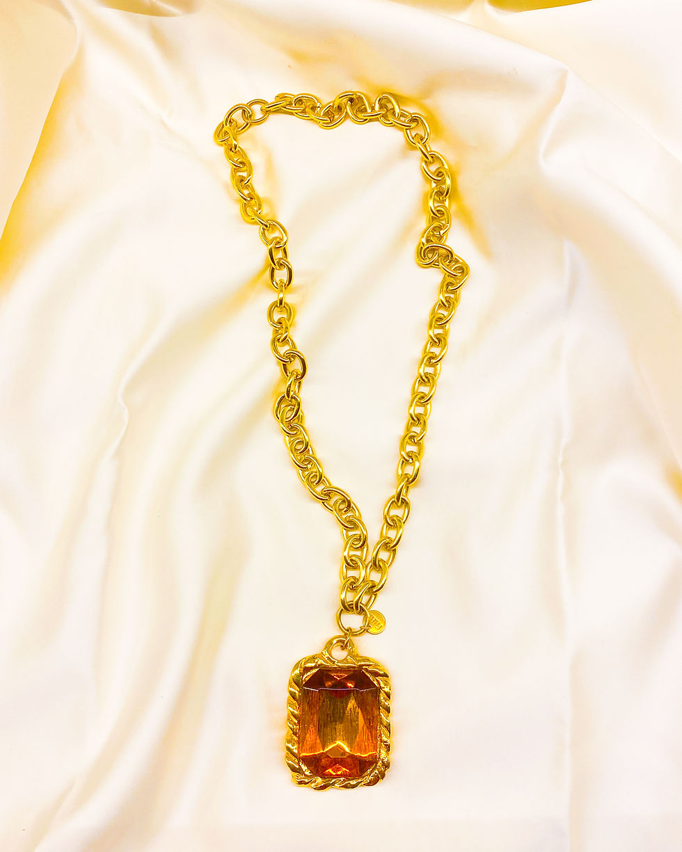 Thumbnail: Mid Century The Neapolitan Ember Statement Long Chain Necklace