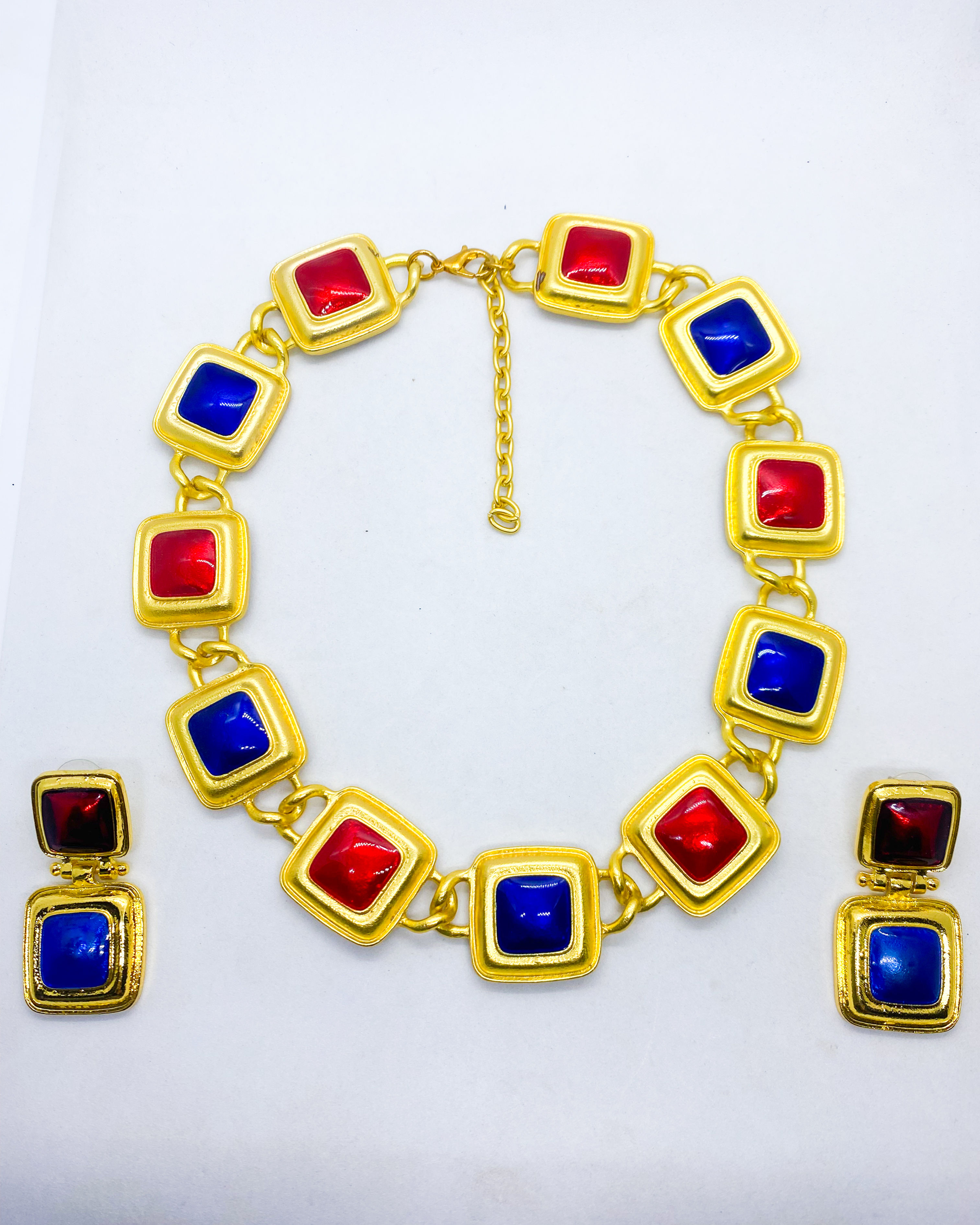Legacy Collection | French Designer Mughal-Inspired Multicolour Necklace Set