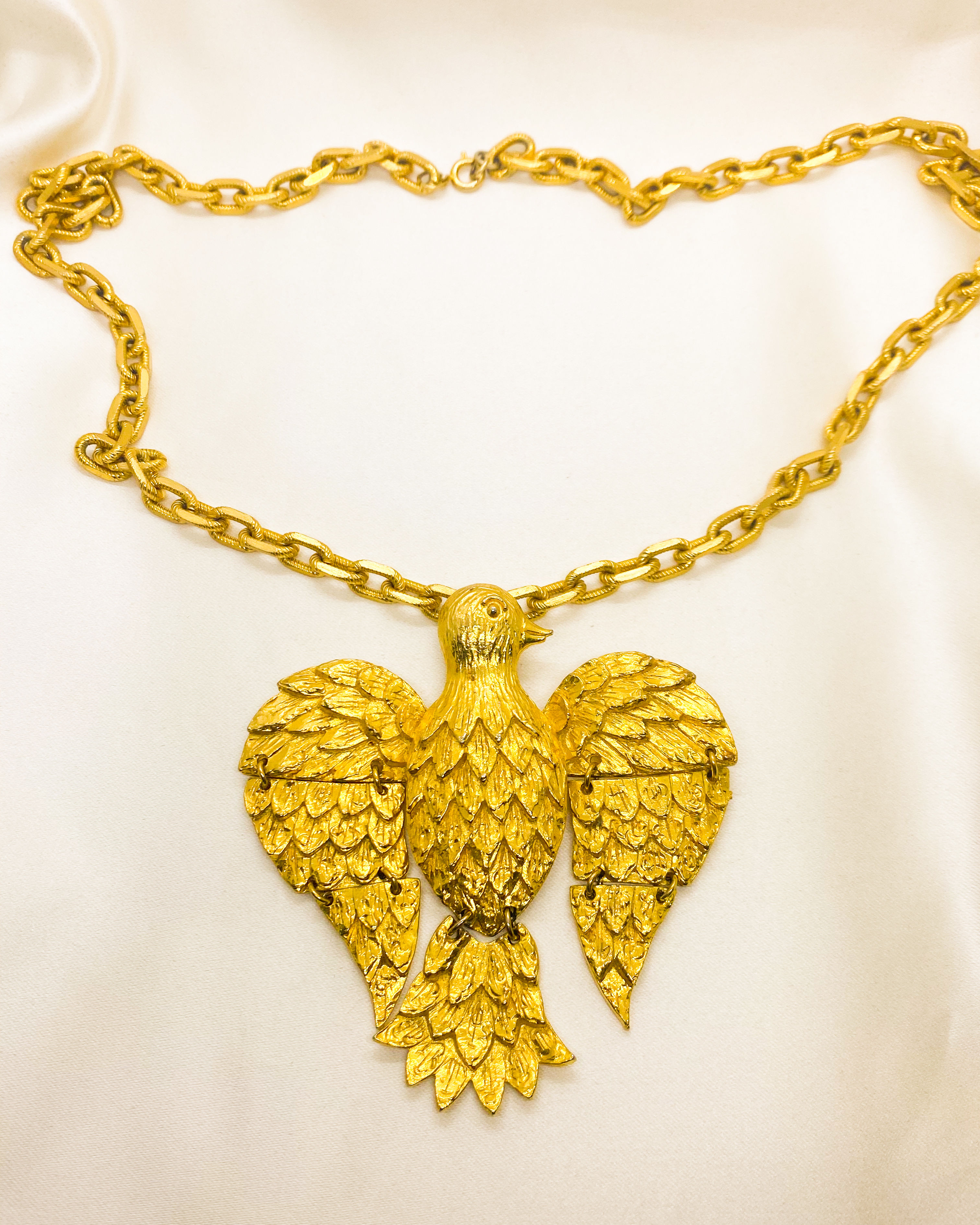 1950s Vintage NINA RICCI for Cadoro (Signed) Phoenix Necklace/Brooch