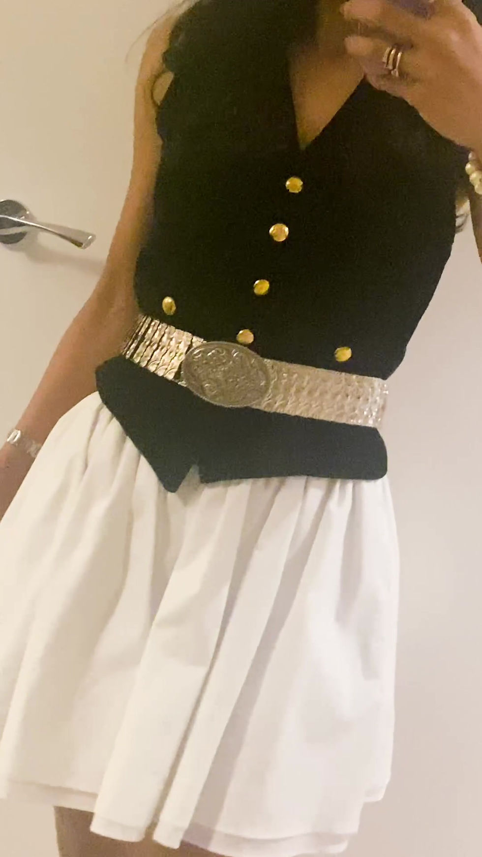 Thumbnail: 1970s Silver Toned Baroque Design Belt With Big Buckle