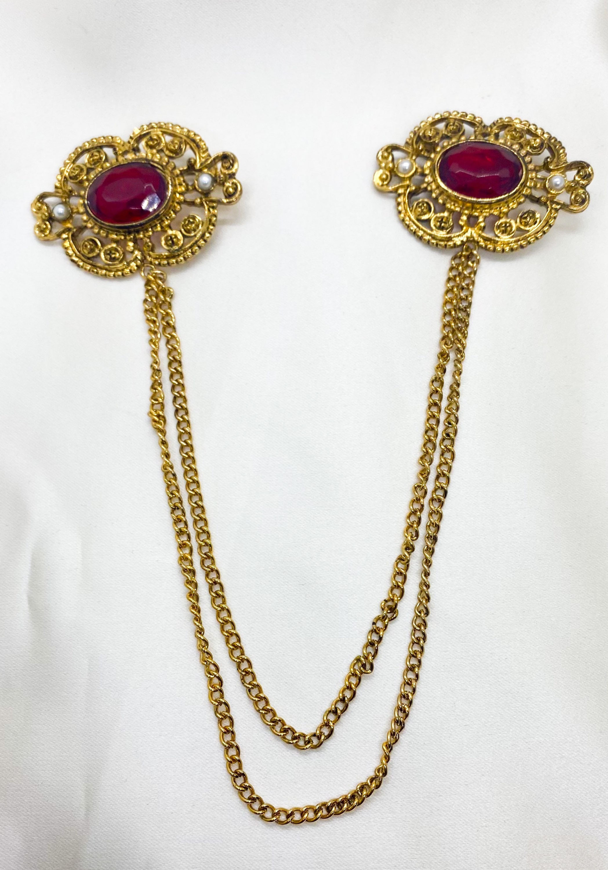 1970s Victorian Style Double Brooch