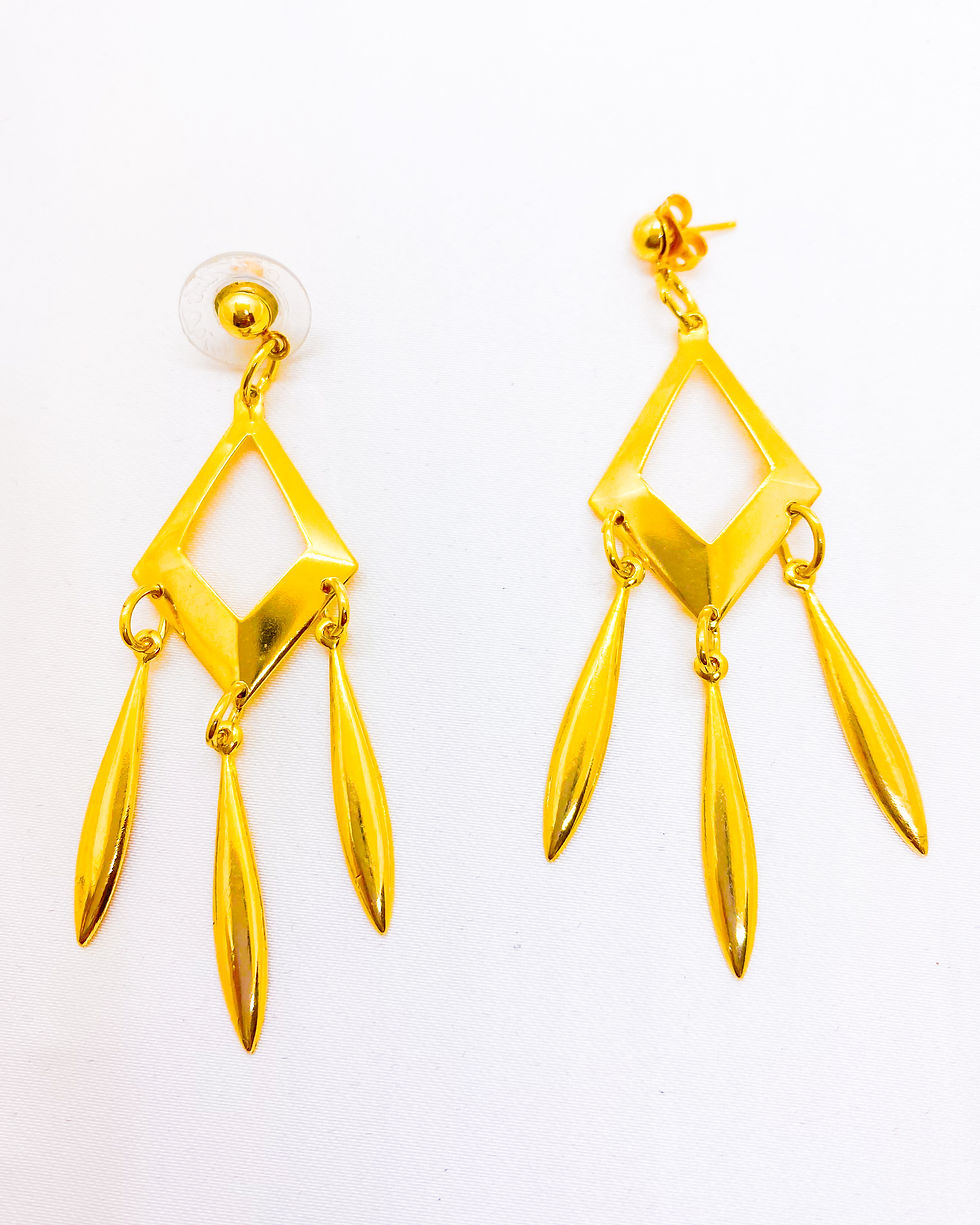 Thumbnail: 1980s Golden Tassel Cascade Earrings