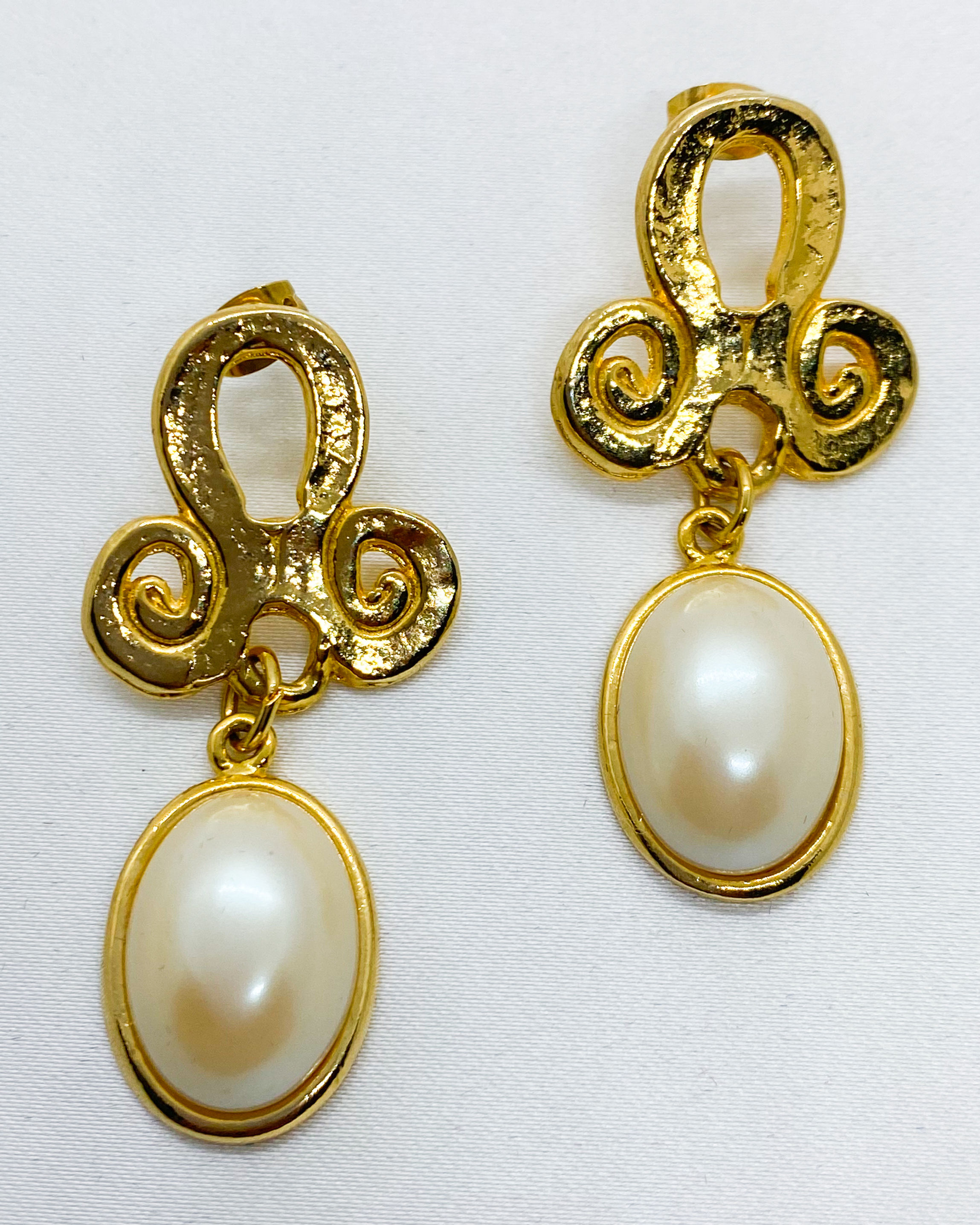 1980s Baroque Pearl Drop Earrings