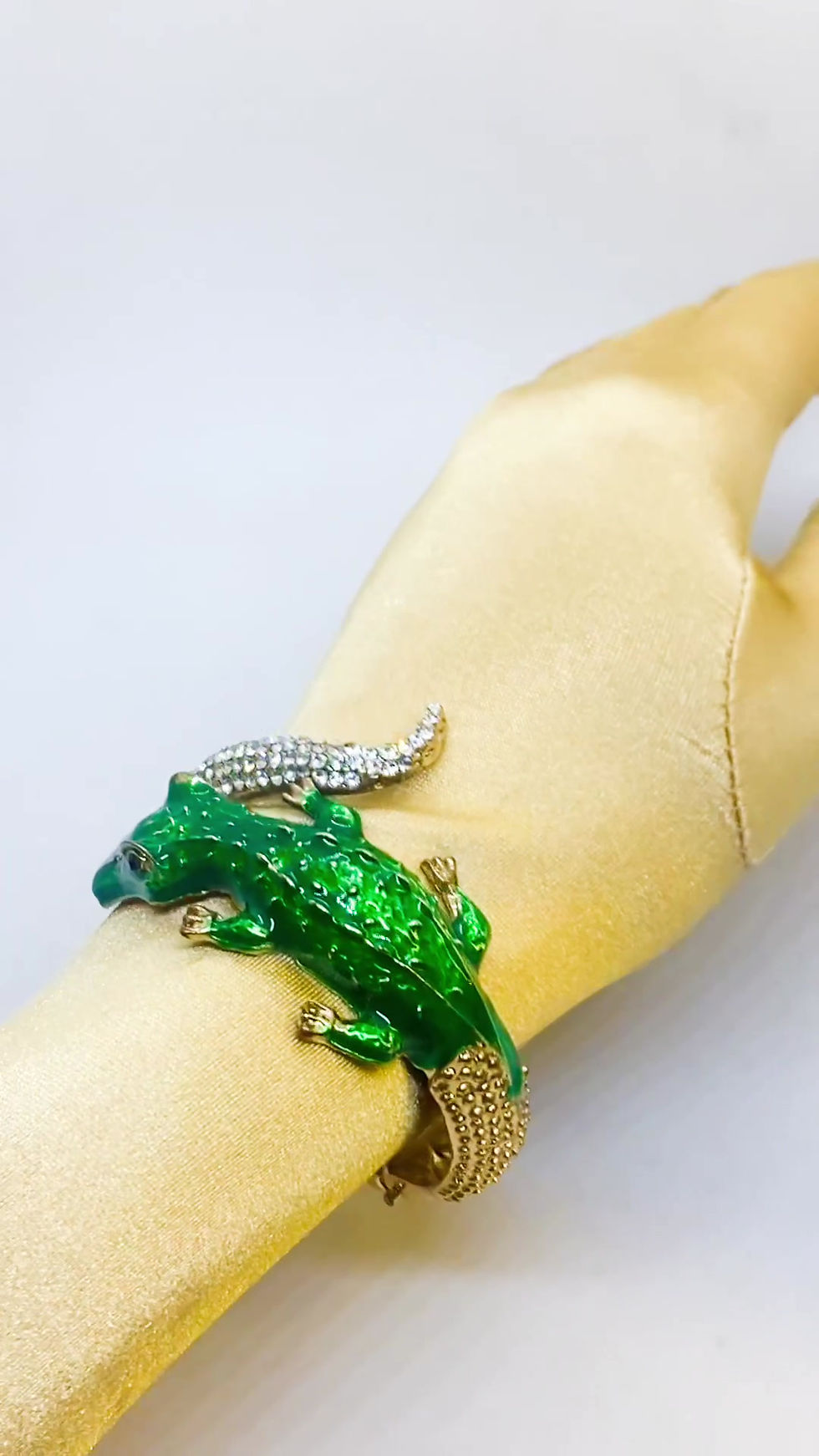 Thumbnail: 1990s Jewelled Crocodile Statement Cuff