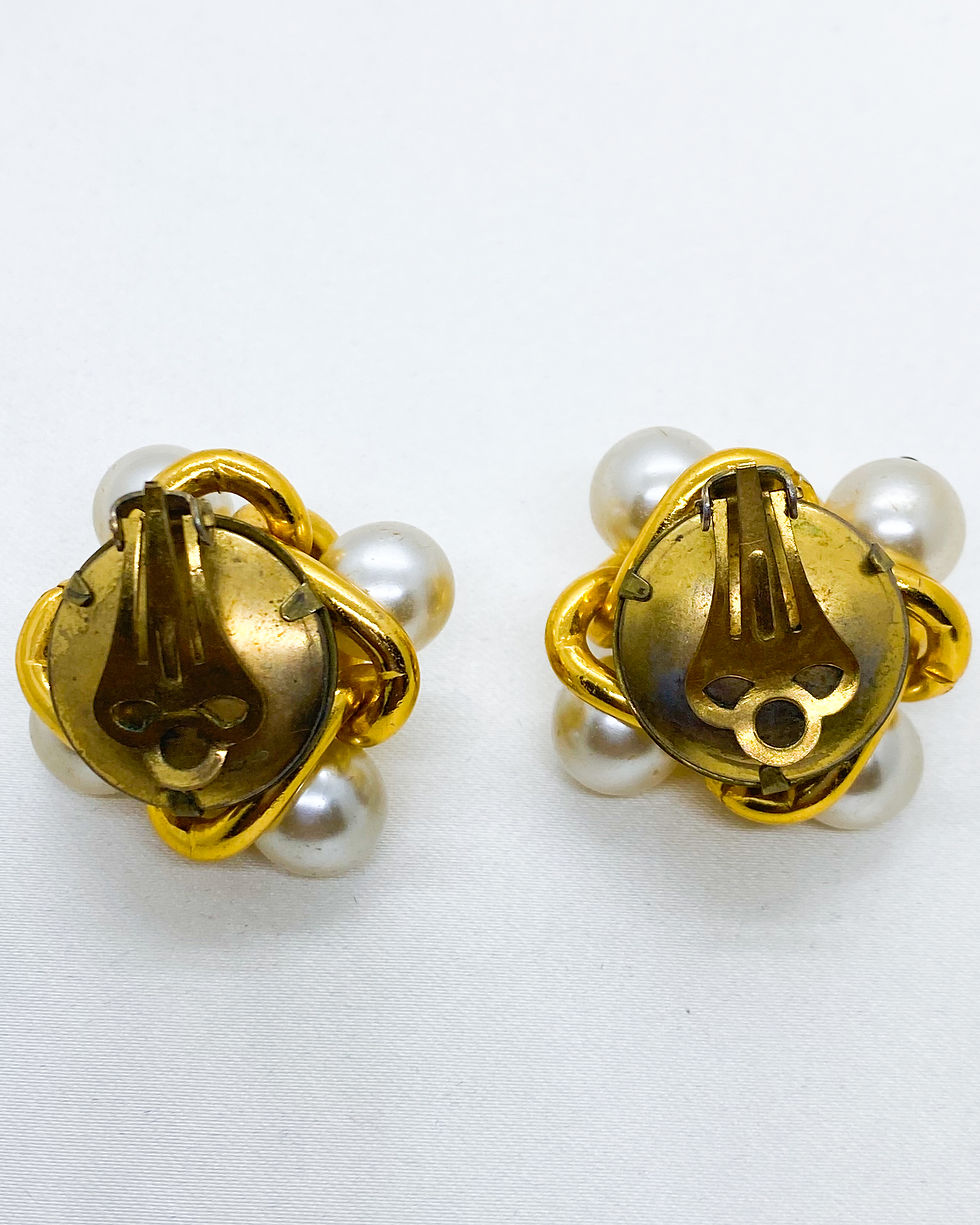 Thumbnail: 1950s Czech Pearl Cube Clip On