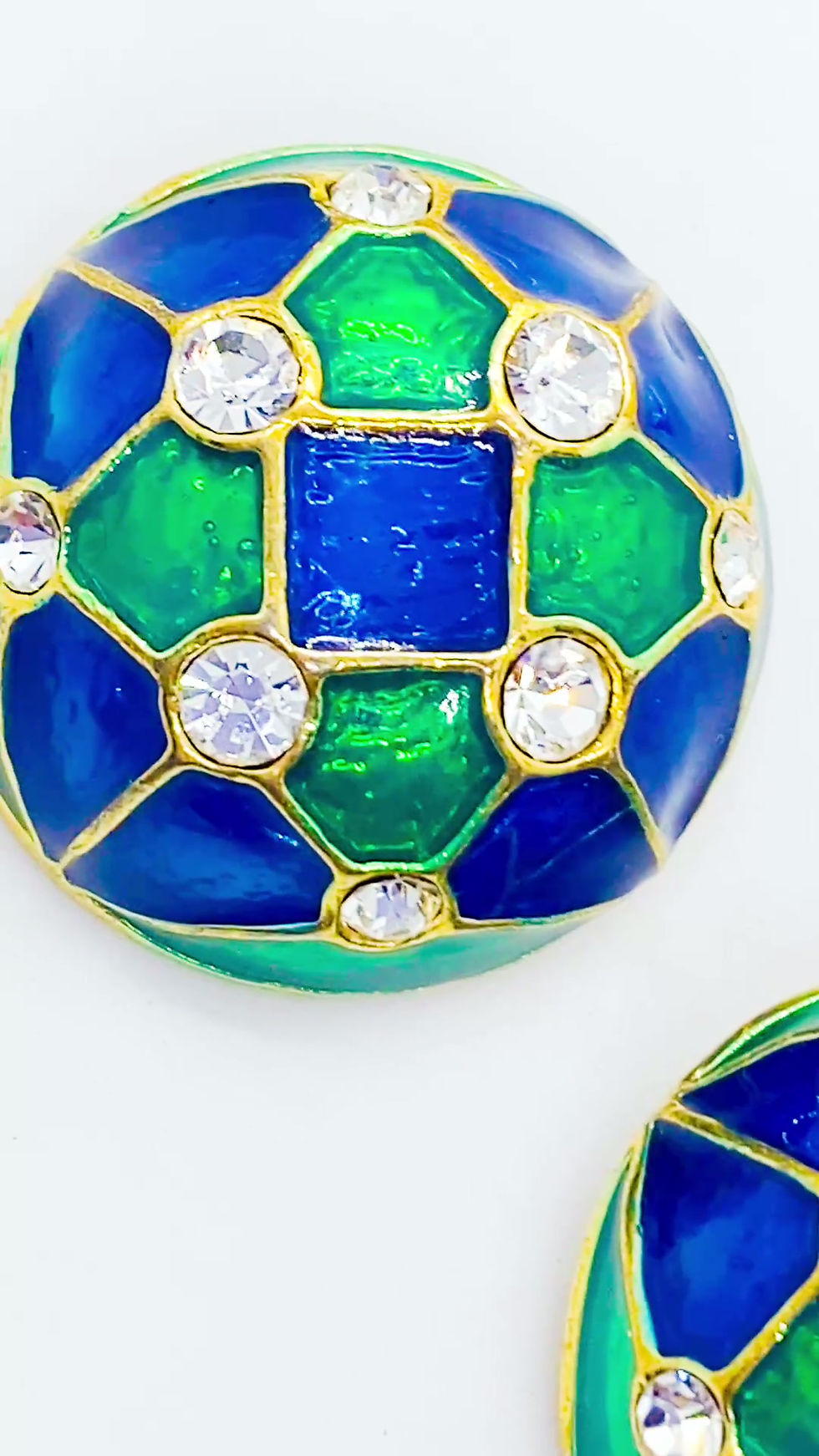 Thumbnail: 1980s Enamel Dome Clip-On Earrings