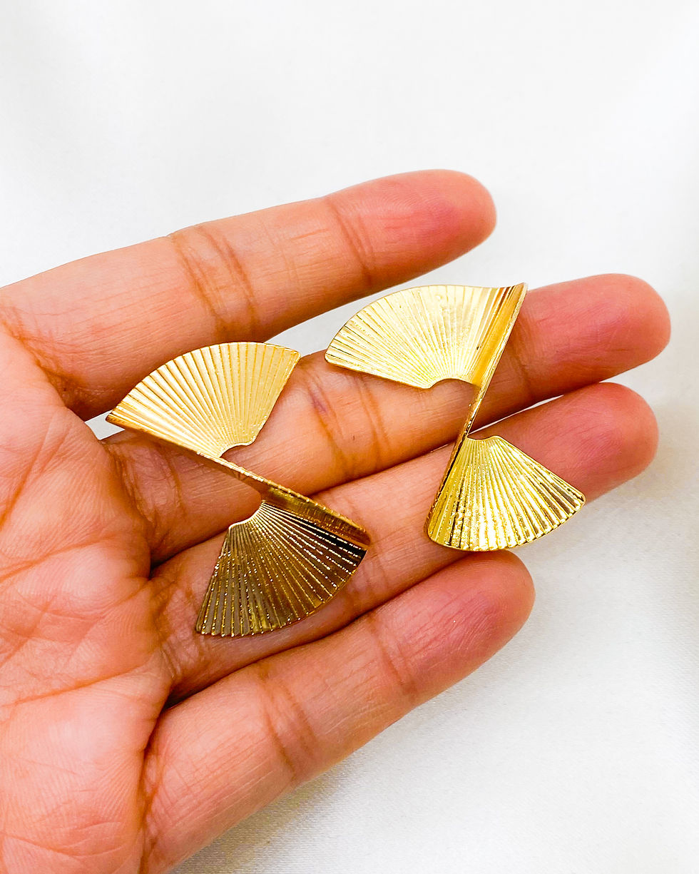Thumbnail: Gold Plated Abstract Art Swirl Earring (Pierced)