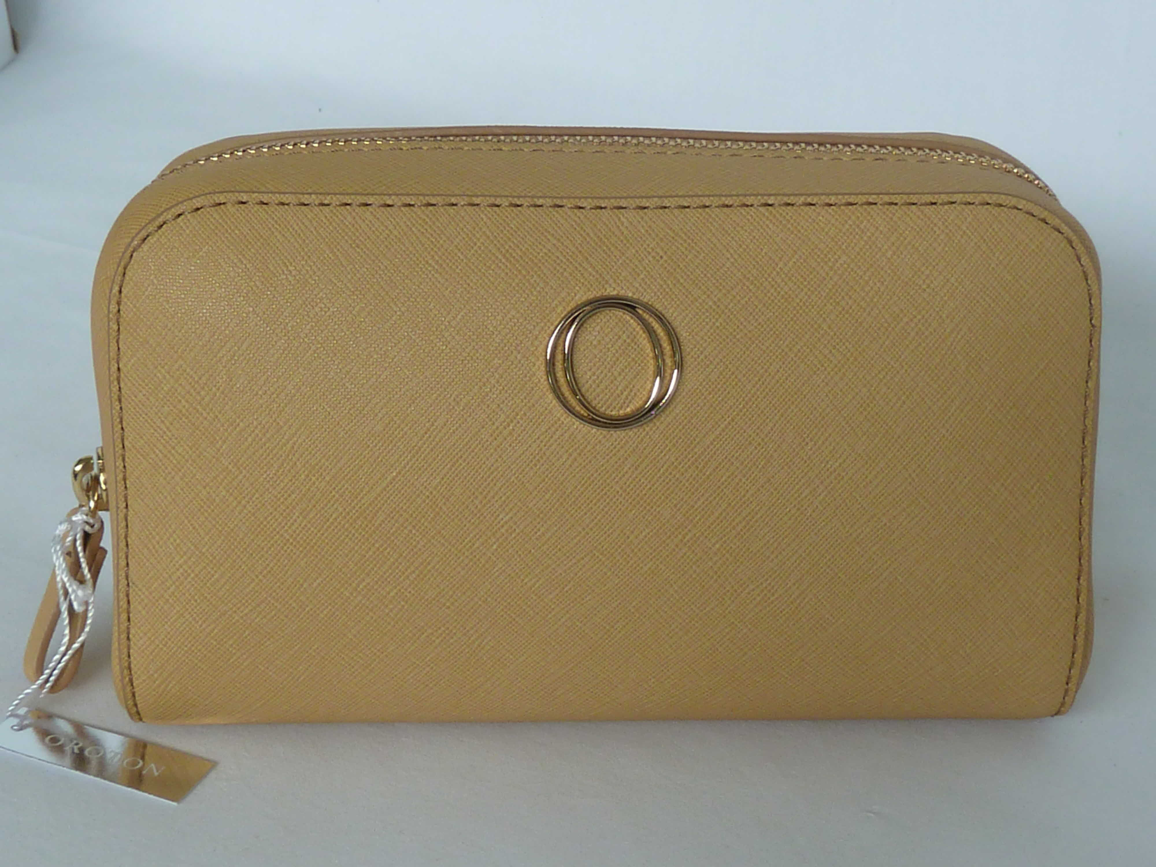 OROTON METIER EMBOSSED LEATHER BEAUTY CASE BISCOTT
