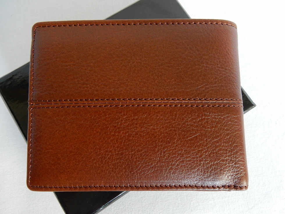 Thumbnail: OROTON AUSTERE MENS 12 CC CHOCOLATE LEATHER WALLET