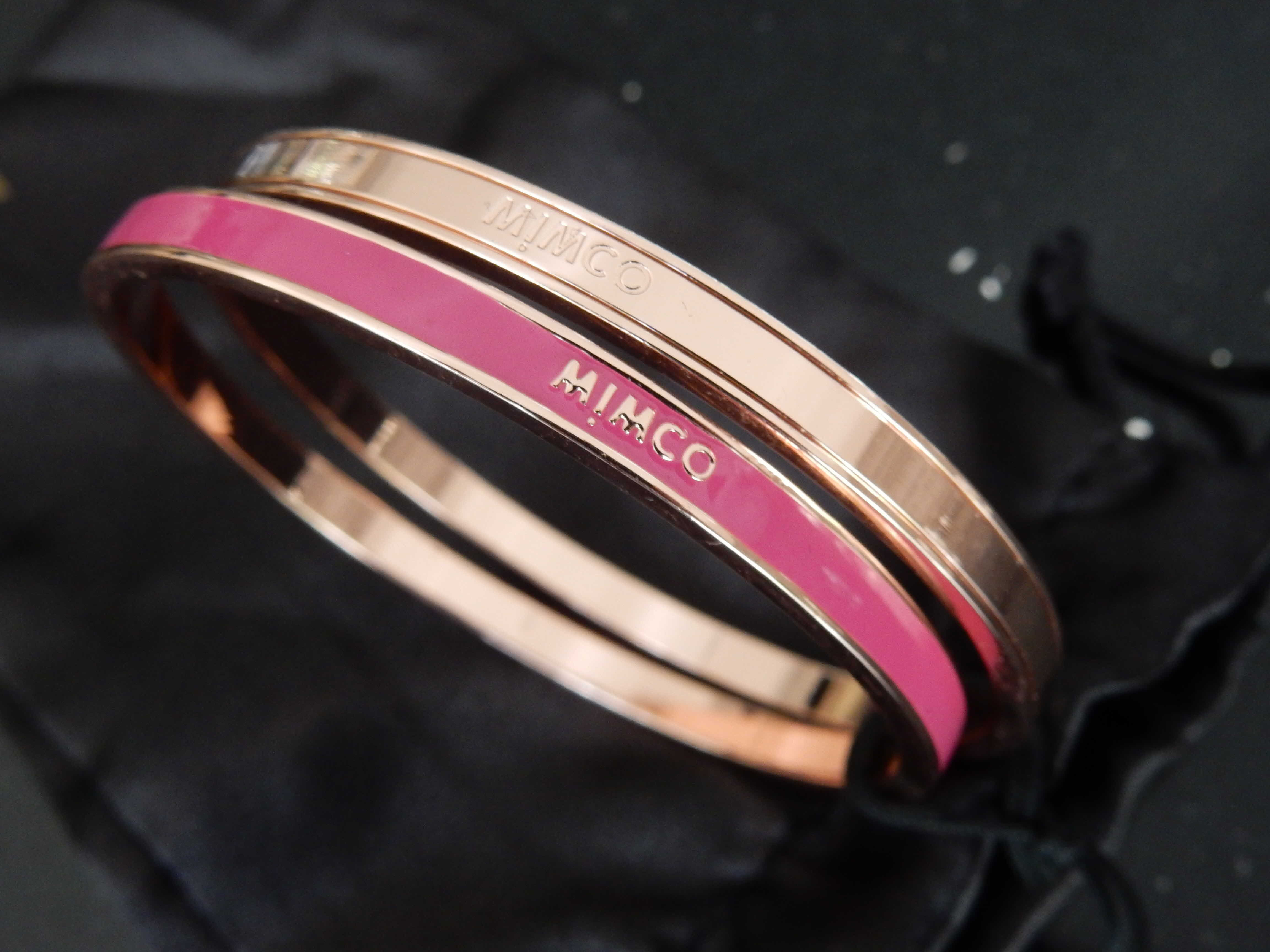MIMCO DUO BANGLES PINK / GOLD TONES