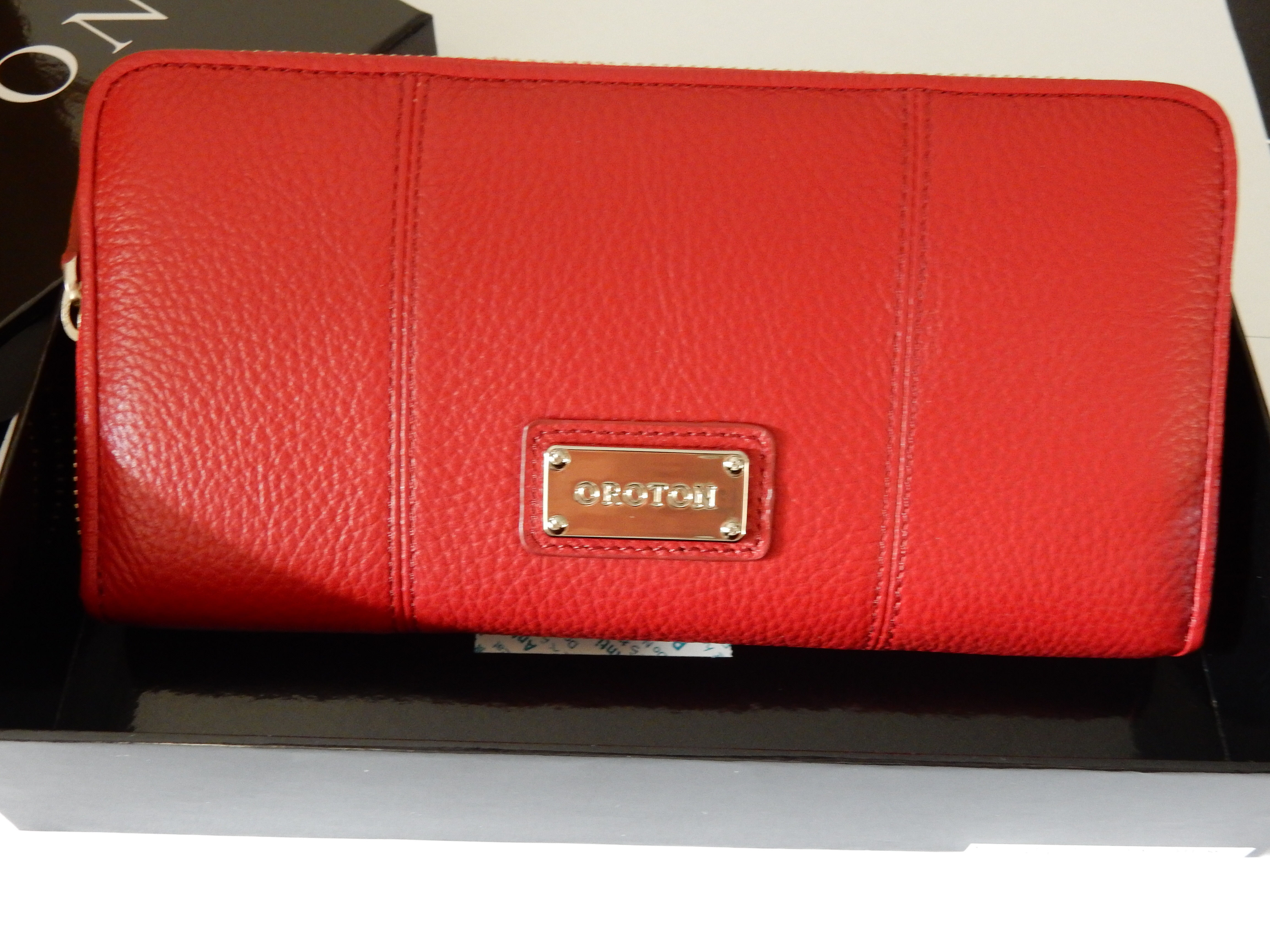 OROTON KIERA ZIP ROUND MULTI POCKET WALLET - RED