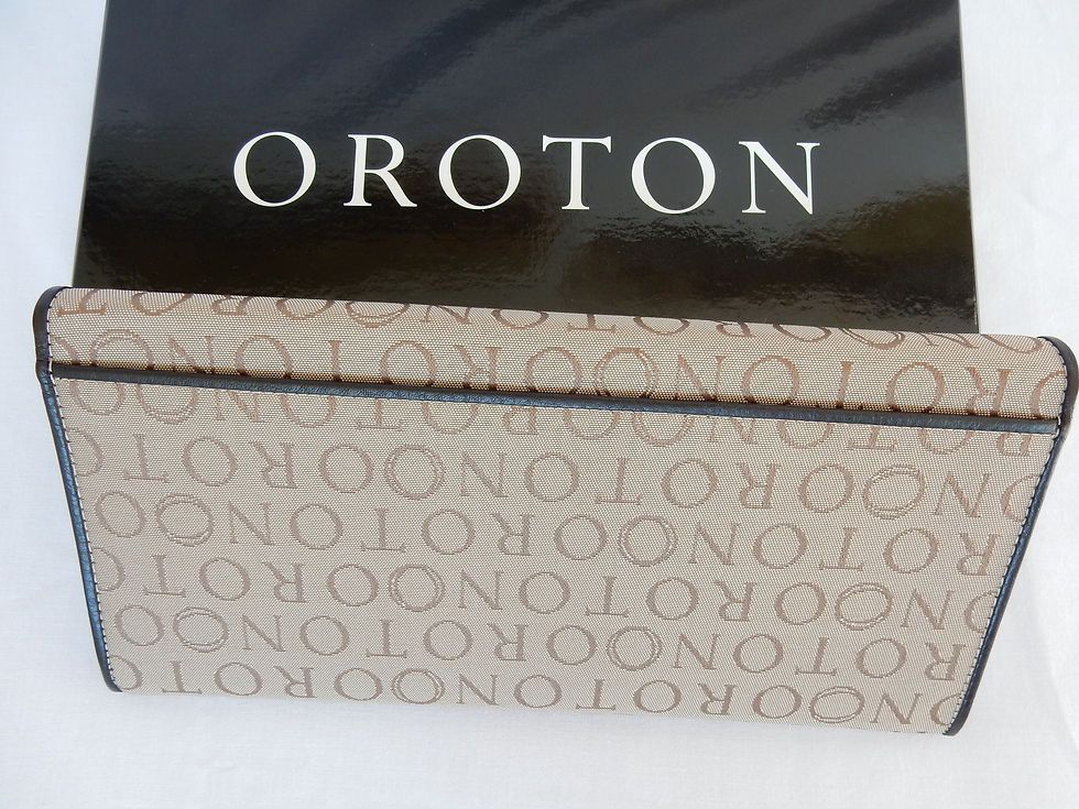 Thumbnail: OROTON STENCIL TRAVEL / PASSPORT WALLET CHOCOLATE