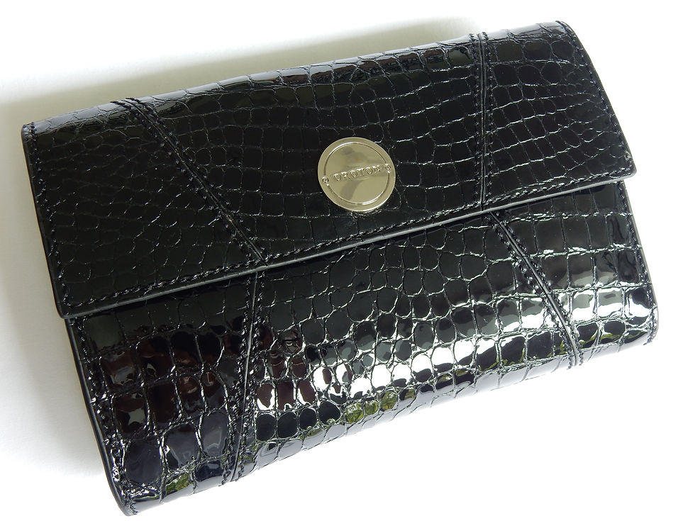 Thumbnail: OROTON METROPOLIS PATENT LEATHER SML CLUTCH BLACK