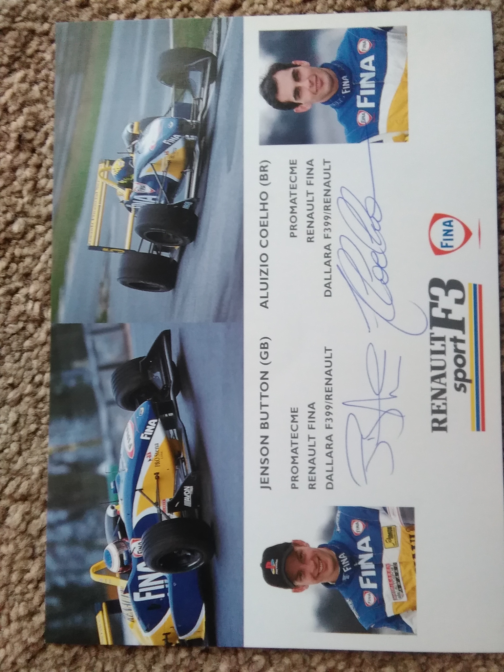 Rare Jenson Button Signed F3 Card