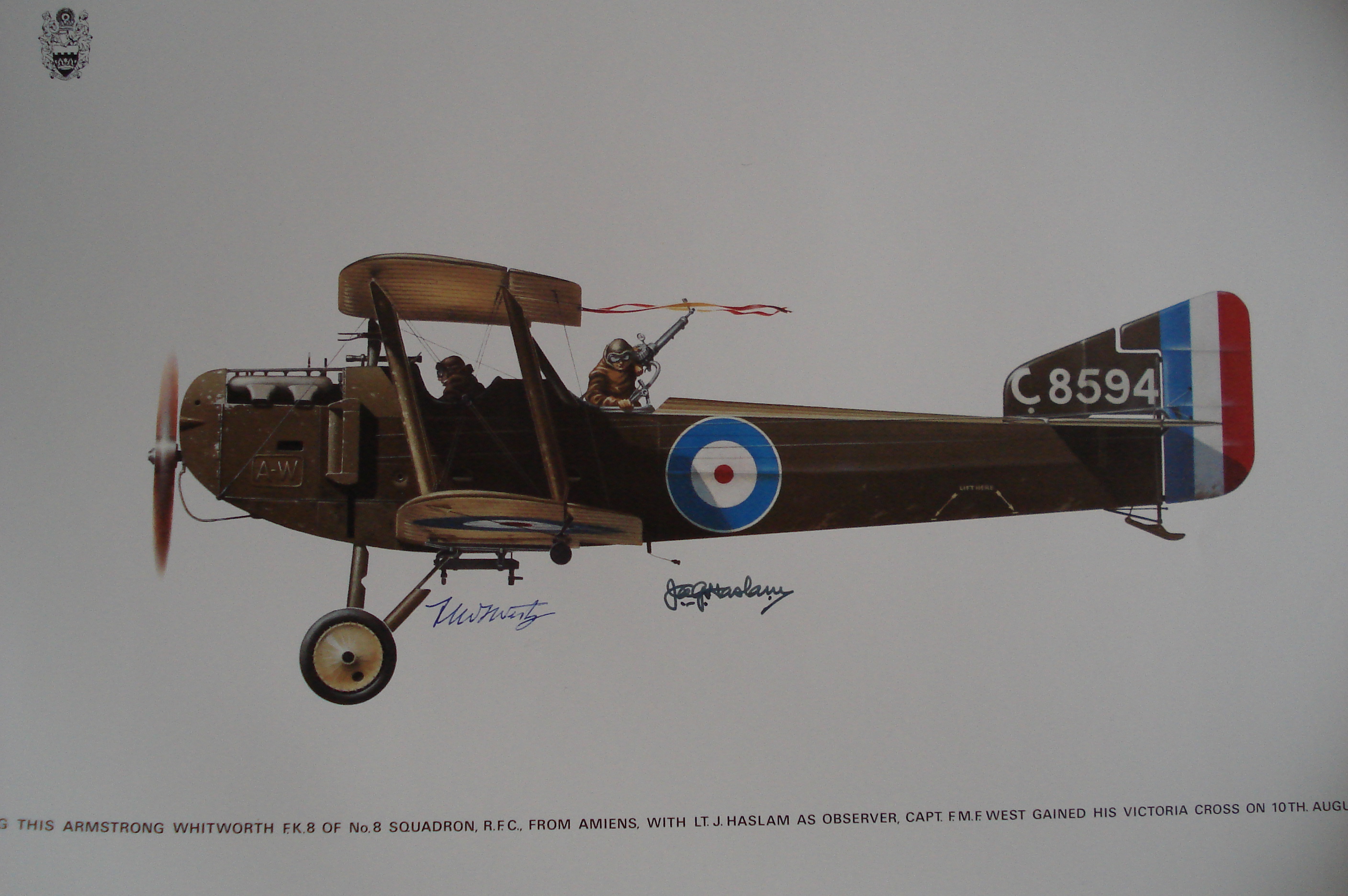 Fred West WW1 VC Signed Print