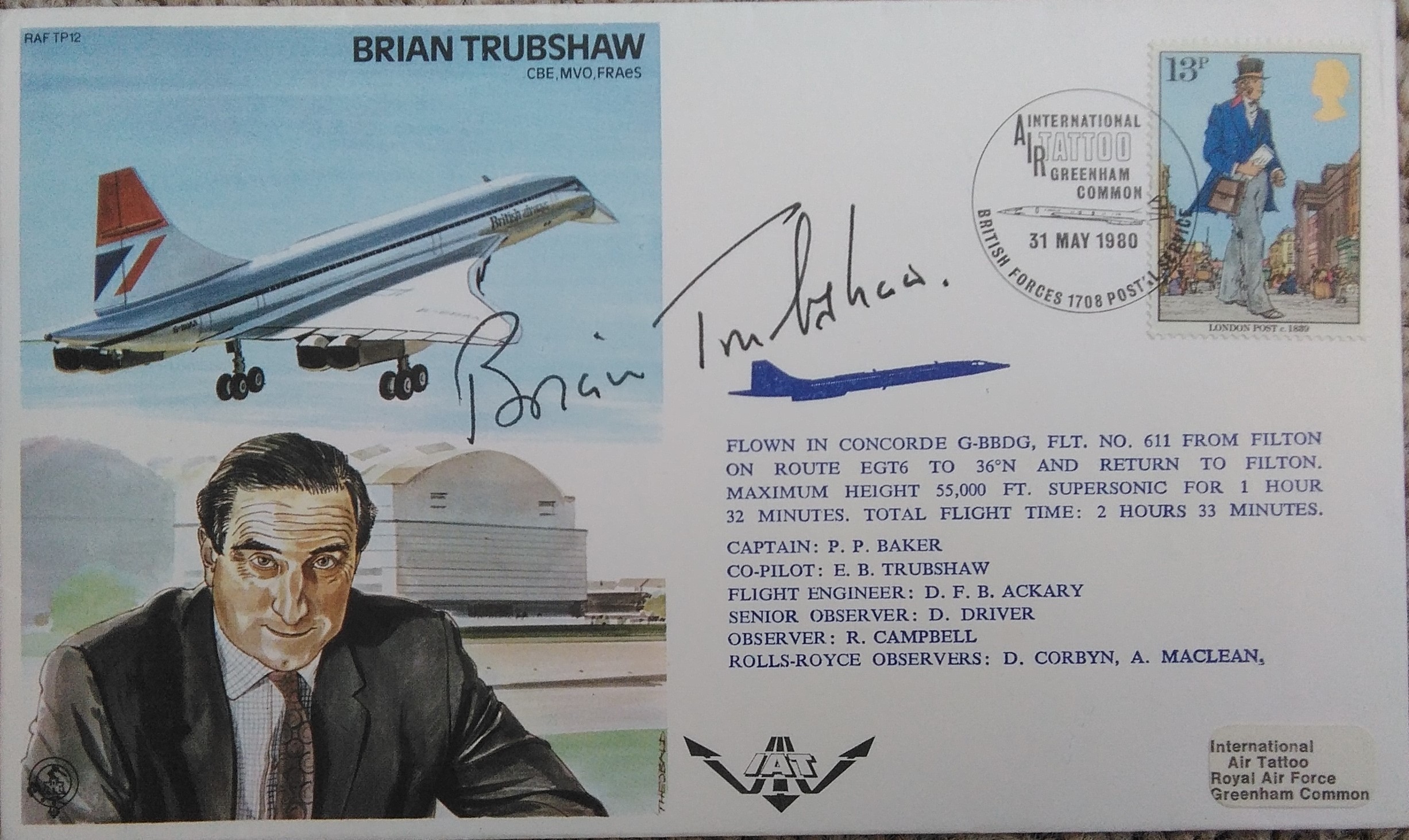Brian Trubshaw Signed Own FDC