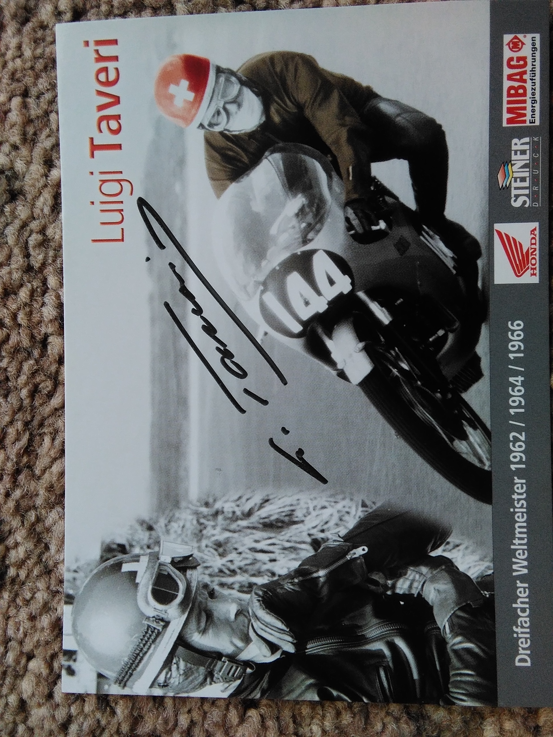 Luigi Taveri Signed Card